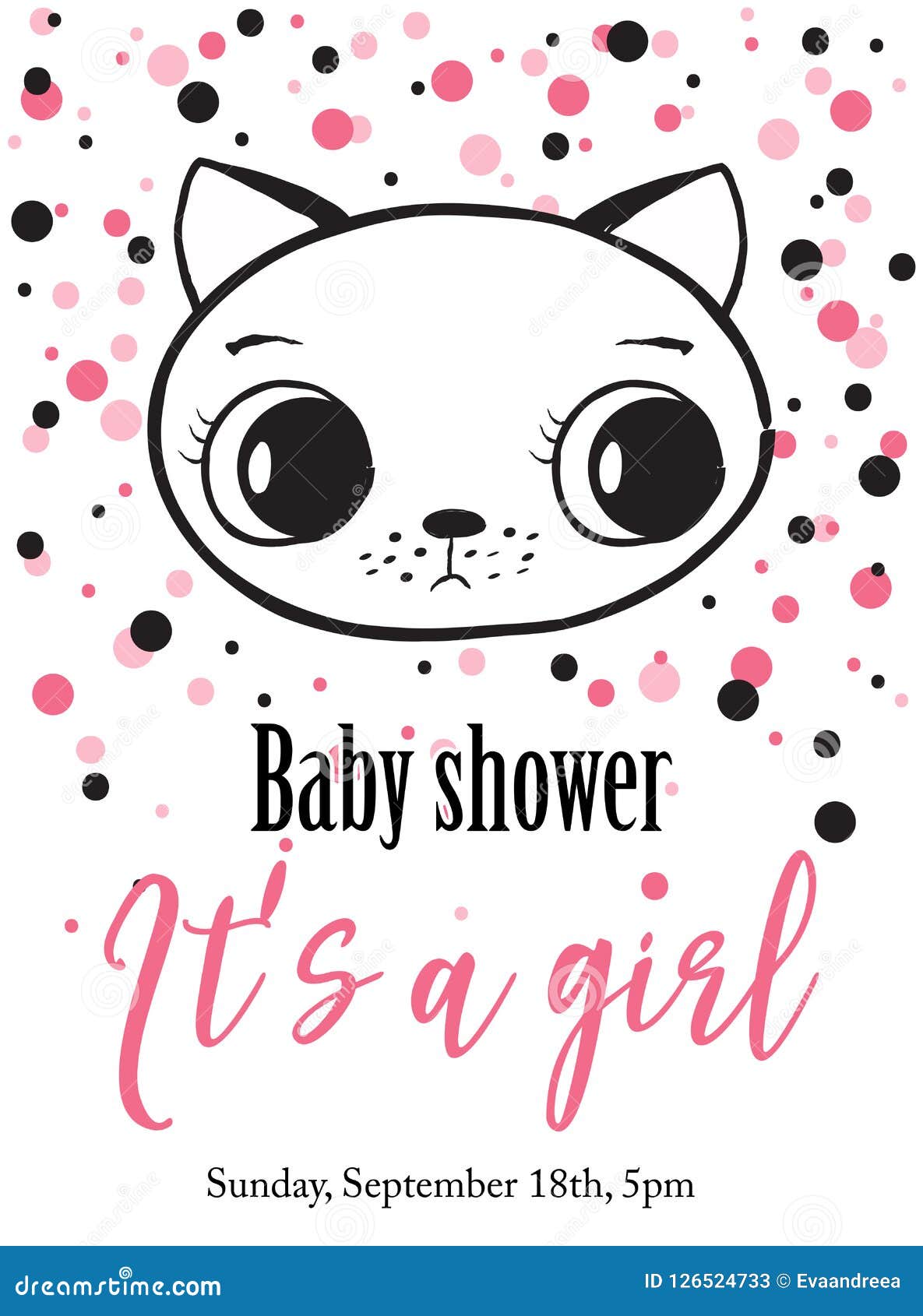 Baby shower cat card stock illustration. Illustration of mother 126524733