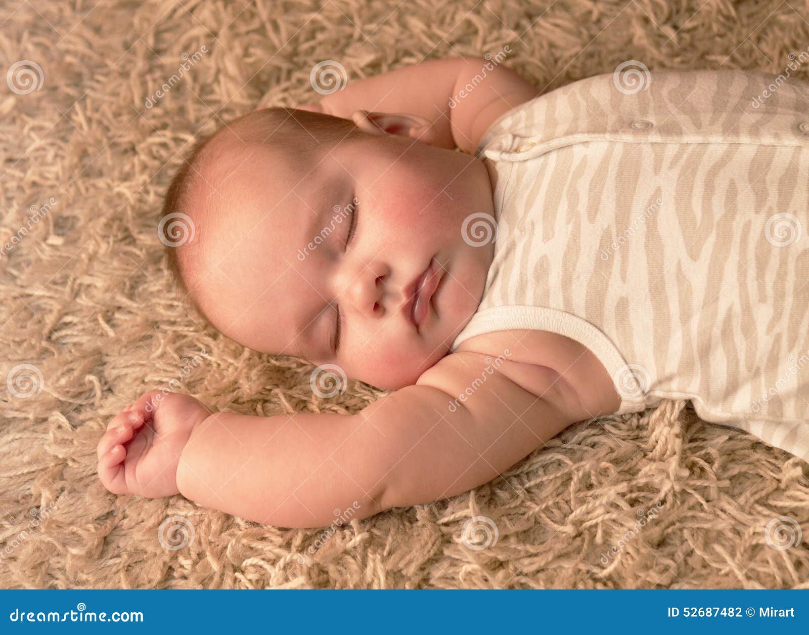 Cute Baby Sleeping on Carpet Stock Photo Image of carpet, backgrounds