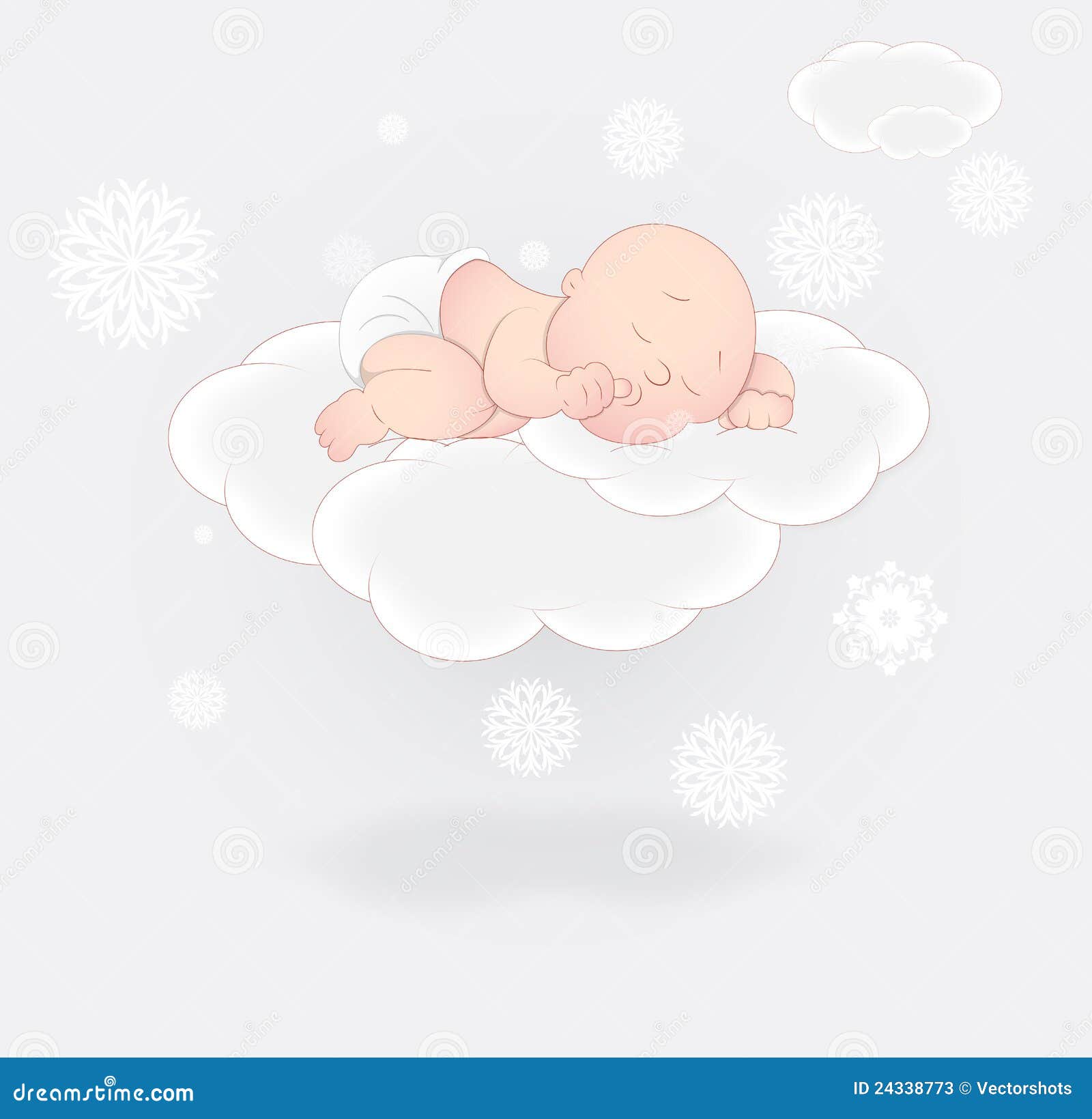 Cute Baby Sleeping On Cloud Stock Vector Image 24338773