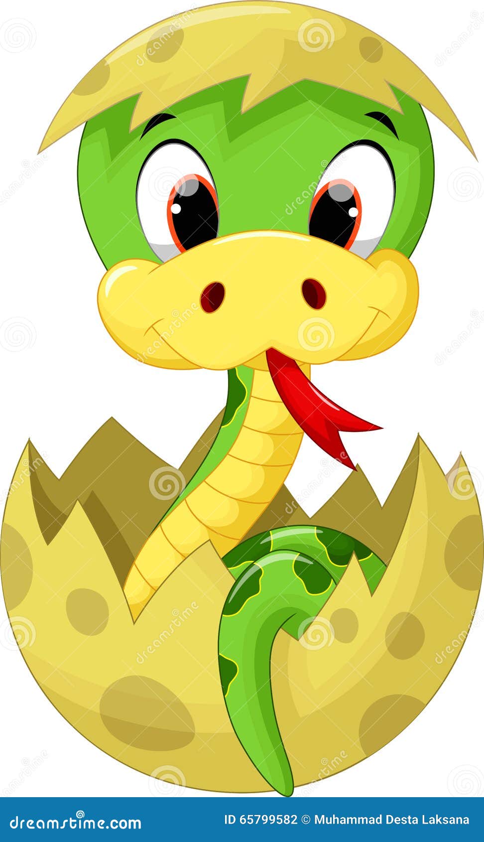 Cute Baby Snake Cartoon Illustration 65799582 - Megapixl