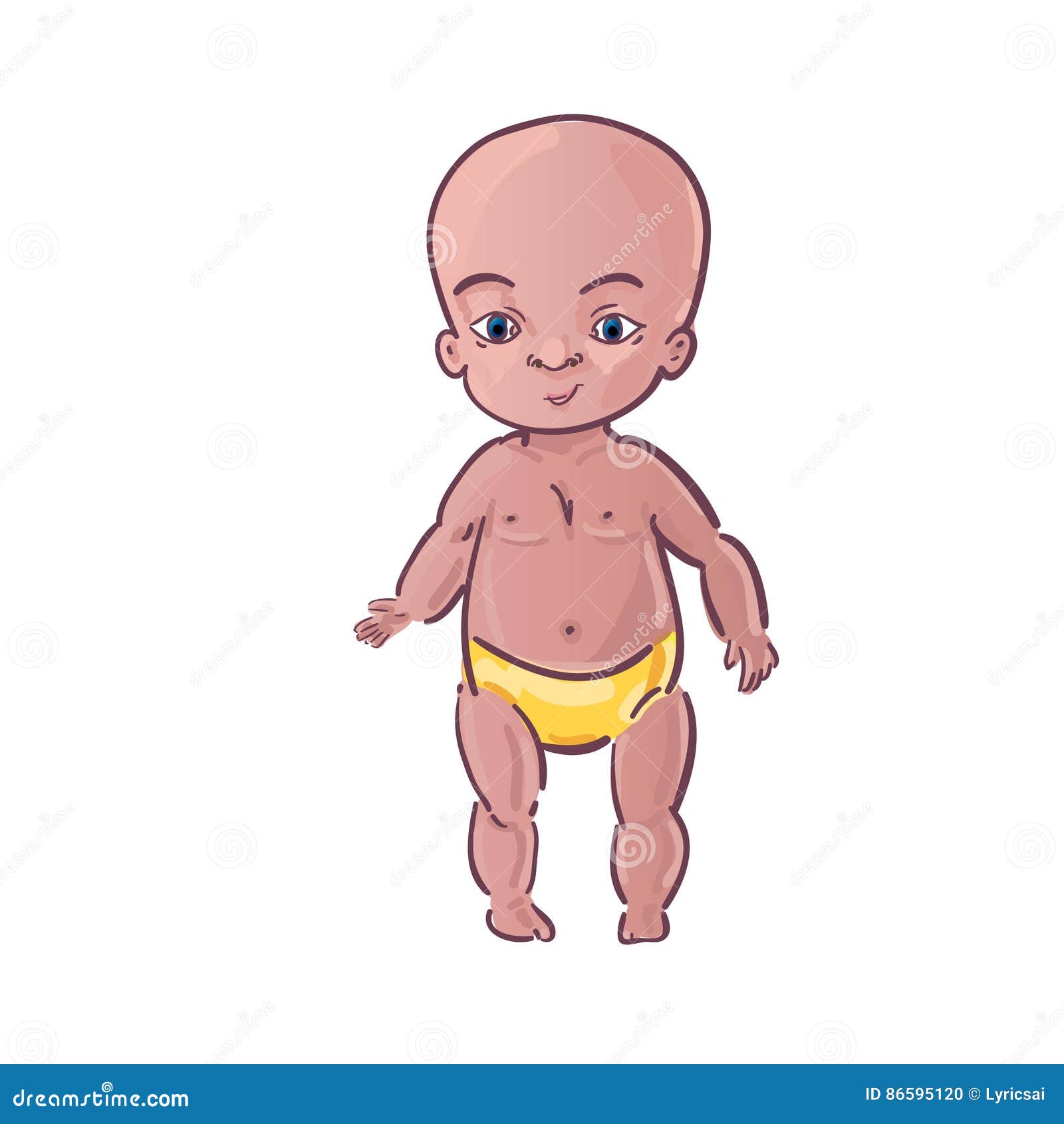 Cute baby standing, stock vector. Illustration of person - 86595120