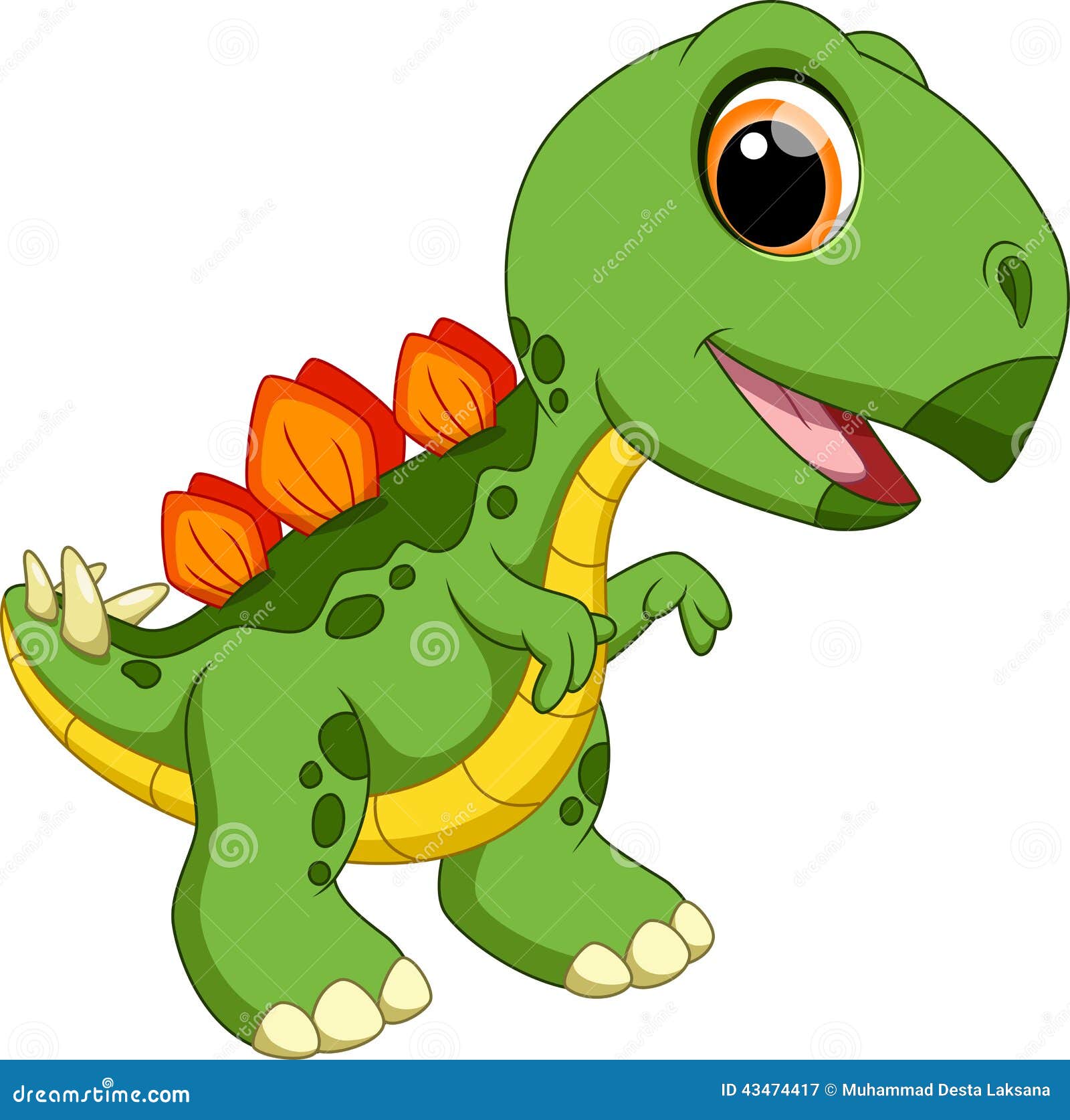 Two Cute And Funny Baby Dinosaur Characters Stegosaurus And Pterodactyloidea  Stock Illustration - Download Image Now - iStock
