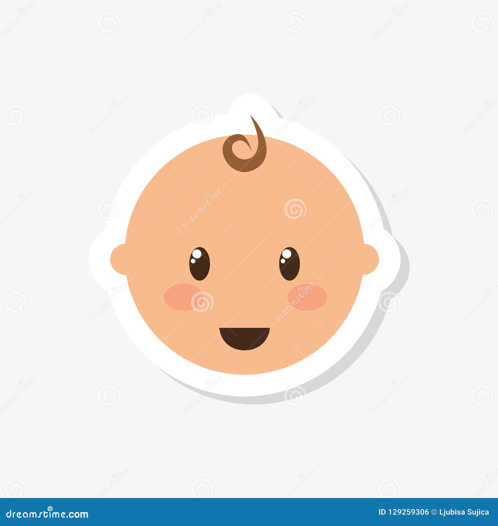 Cute Baby Sticker, Baby Face Icon Stock Illustration of expression: 129259306