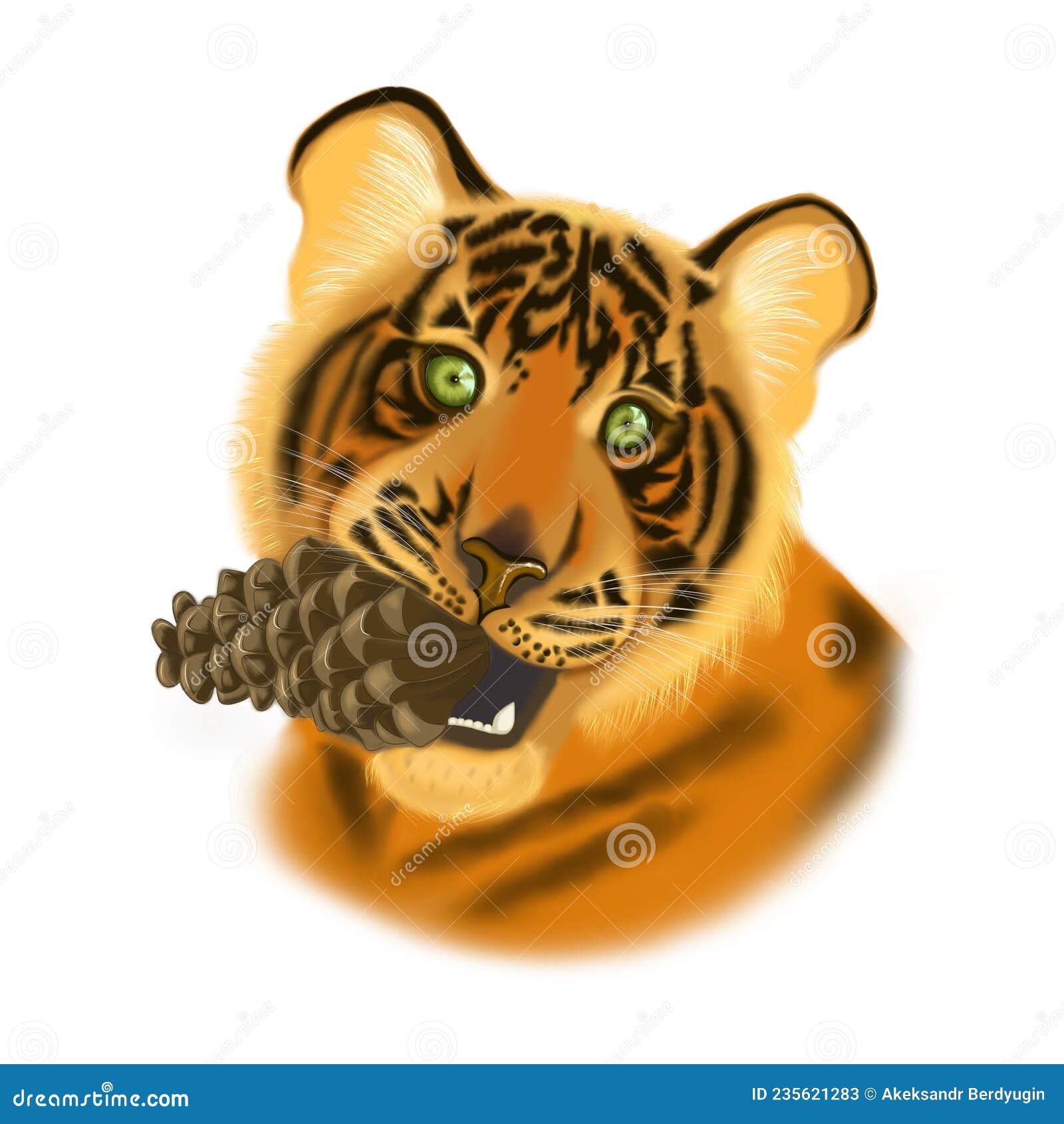 Cute Baby Tiger Symbol 2022, 2034 New Year, Picture in Hand Drawing Cartoon  Style, for T-shirt Wear Fashion Print Design, Greeting Stock Illustration -  Illustration of nature, poster: 235621283