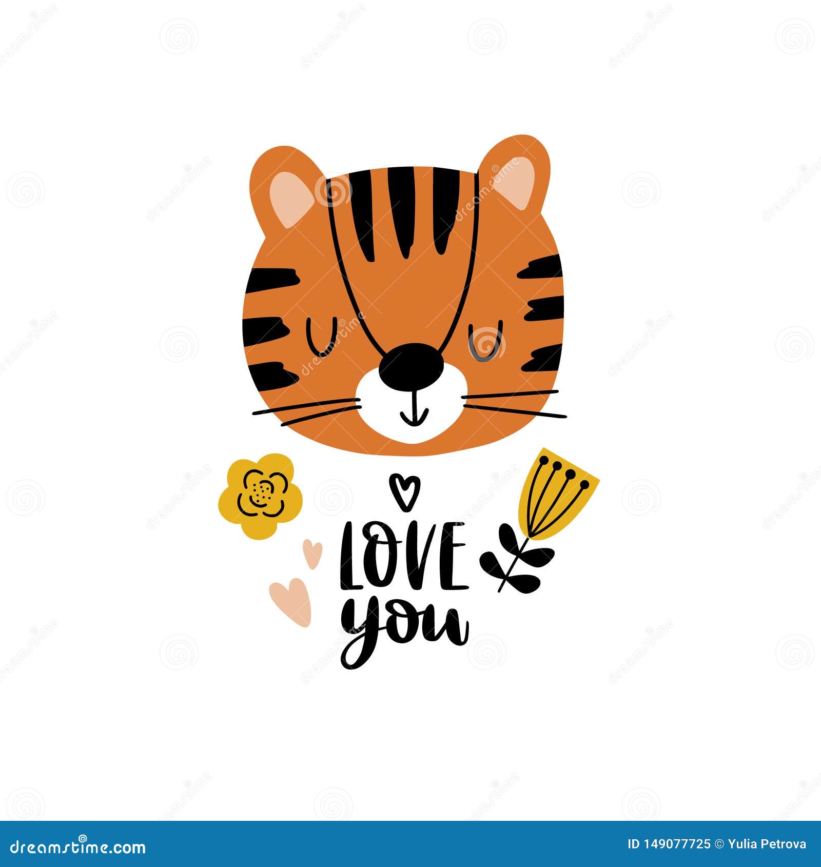 Download Cute baby tiger and text stock vector. Illustration of ...