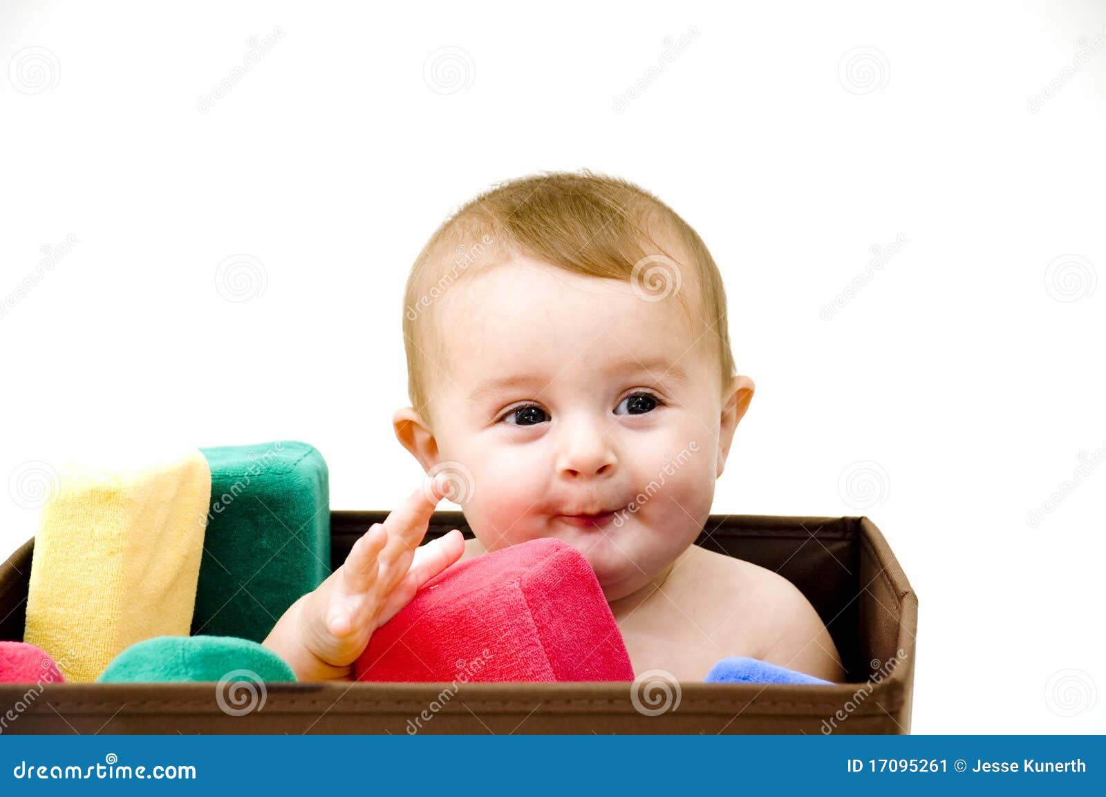 Cute Baby with Toys stock image. Image of green, holding 17095261