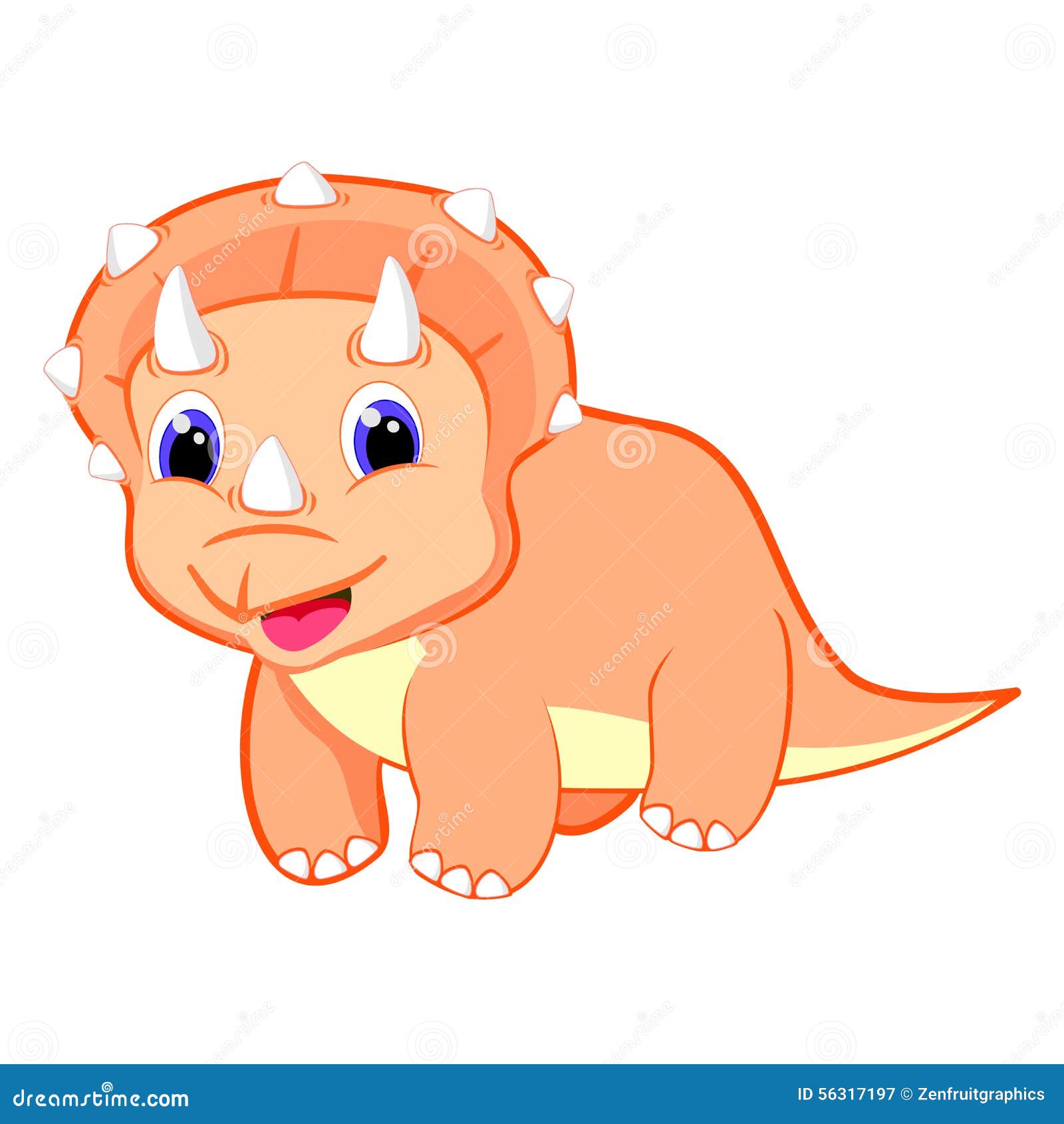 Cute little triceratops dinosaur cartoon jumping Vector Image