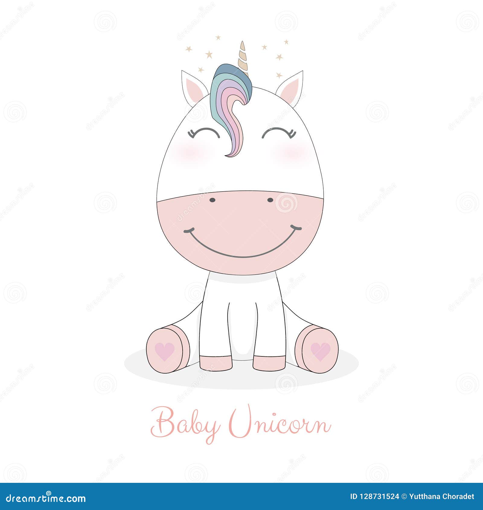 Download Cute baby unicorn. stock vector. Illustration of ...