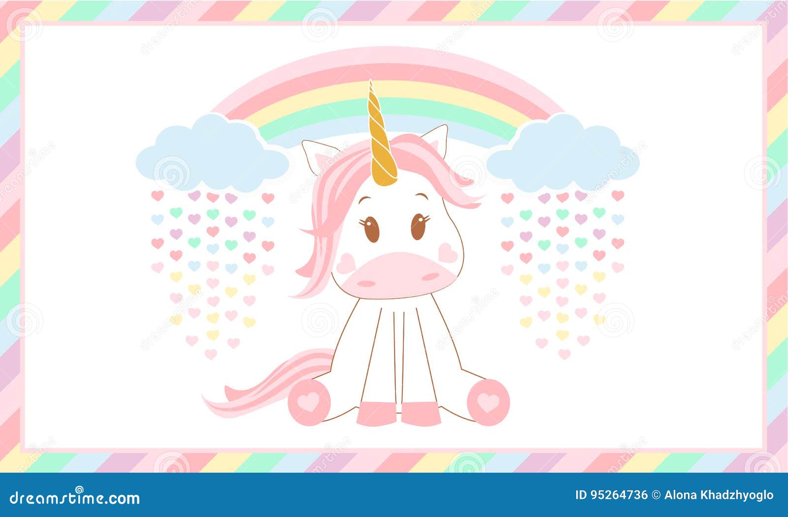 Download Cute Baby Unicorn. Vector Illustration. Stock Vector ...