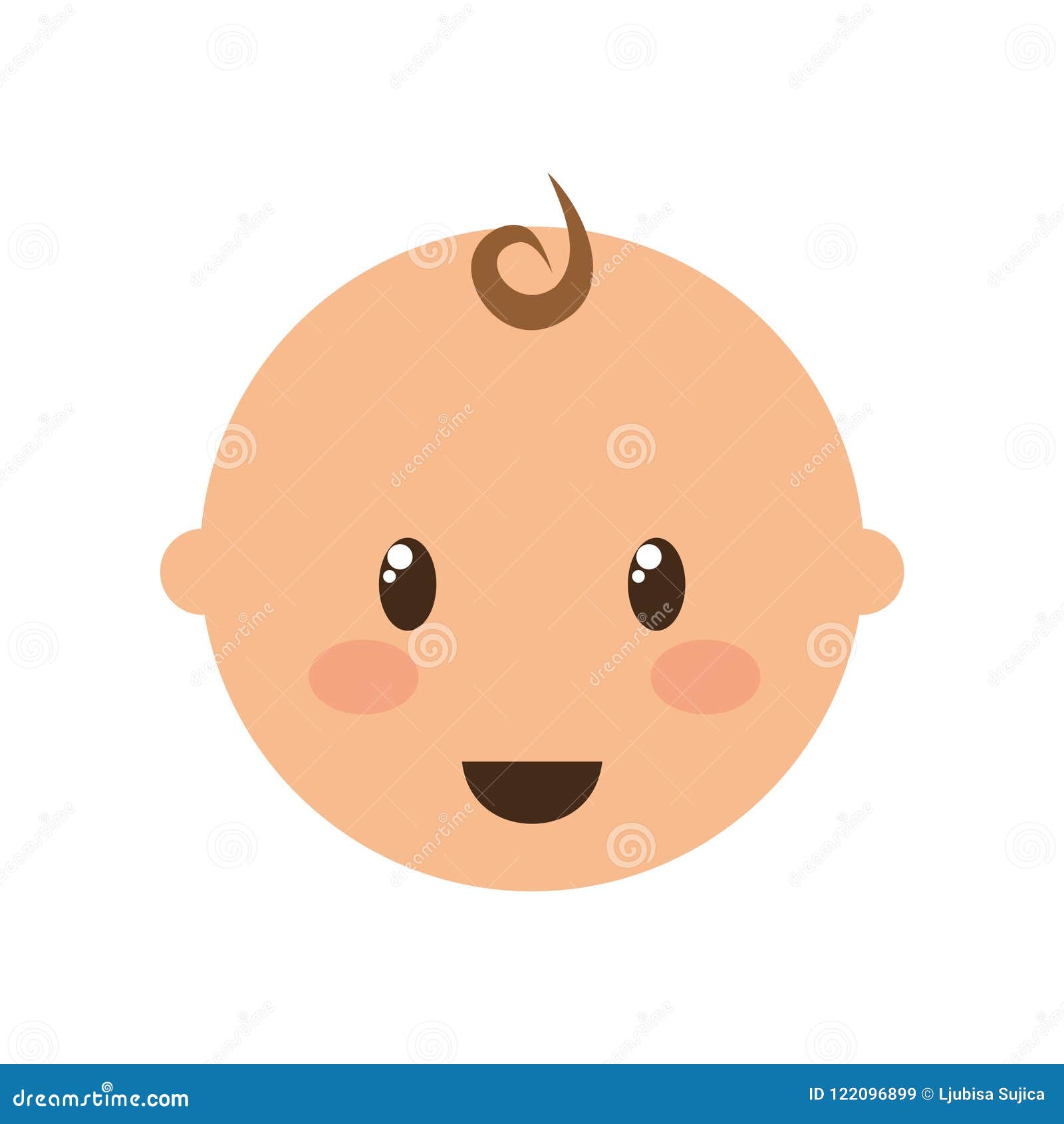 Cute Baby Vector Illustration, Simple Baby Face Icon Stock Vector -  Illustration of healthy, girl: 122096899