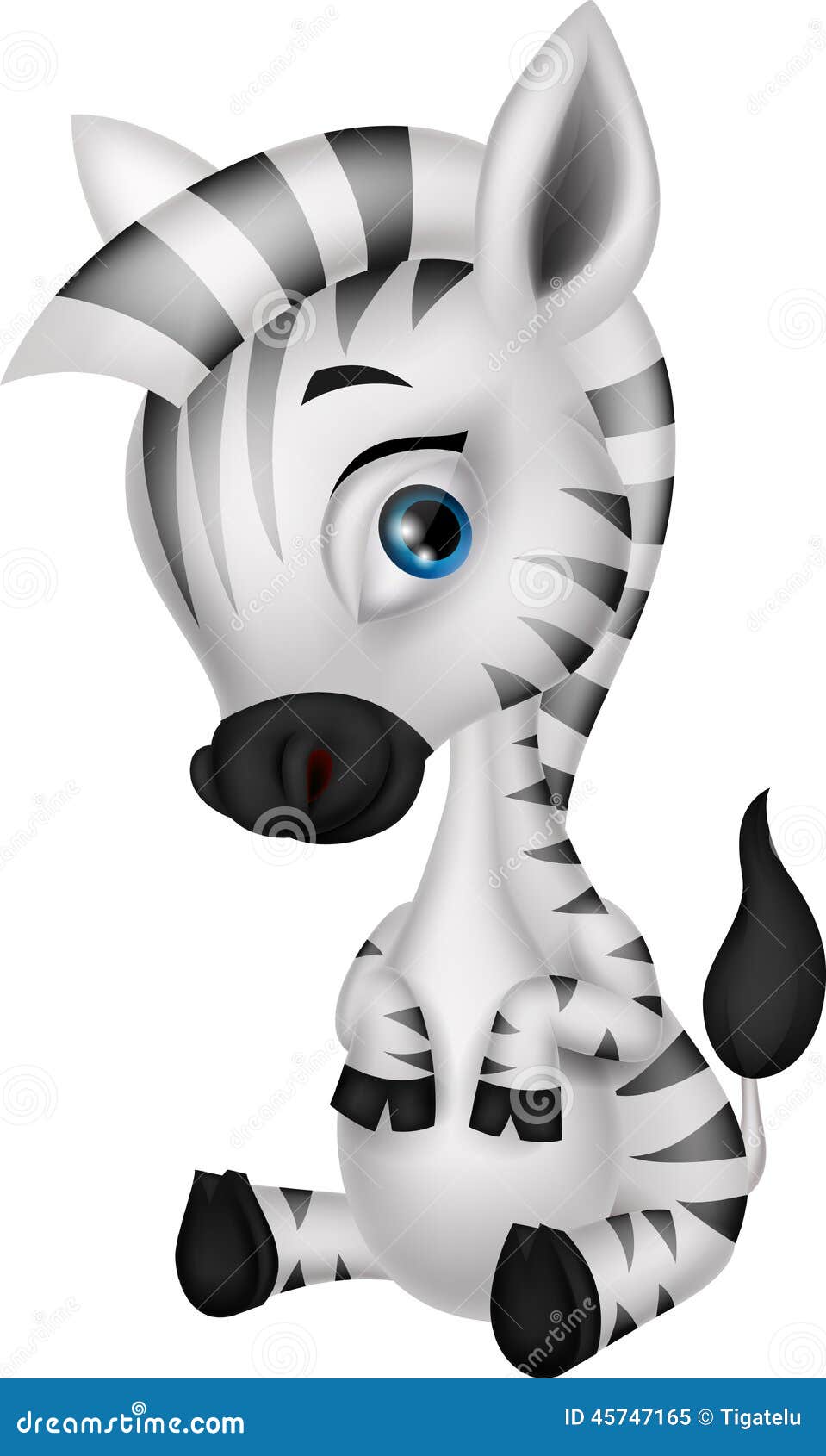 Download Cute baby zebra cartoon stock vector. Illustration of ...