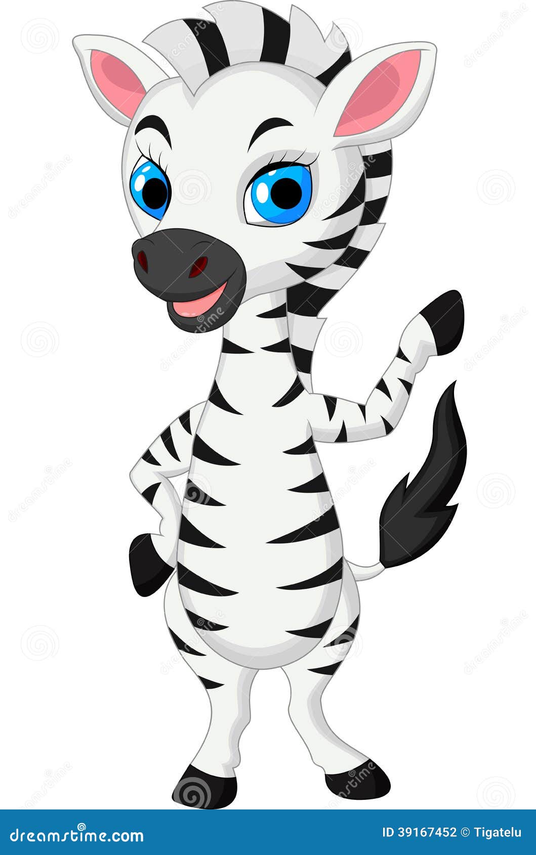 Cute Baby Zebra Cartoon Waving Stock Vector - Illustration of happiness,  clipart: 39167452