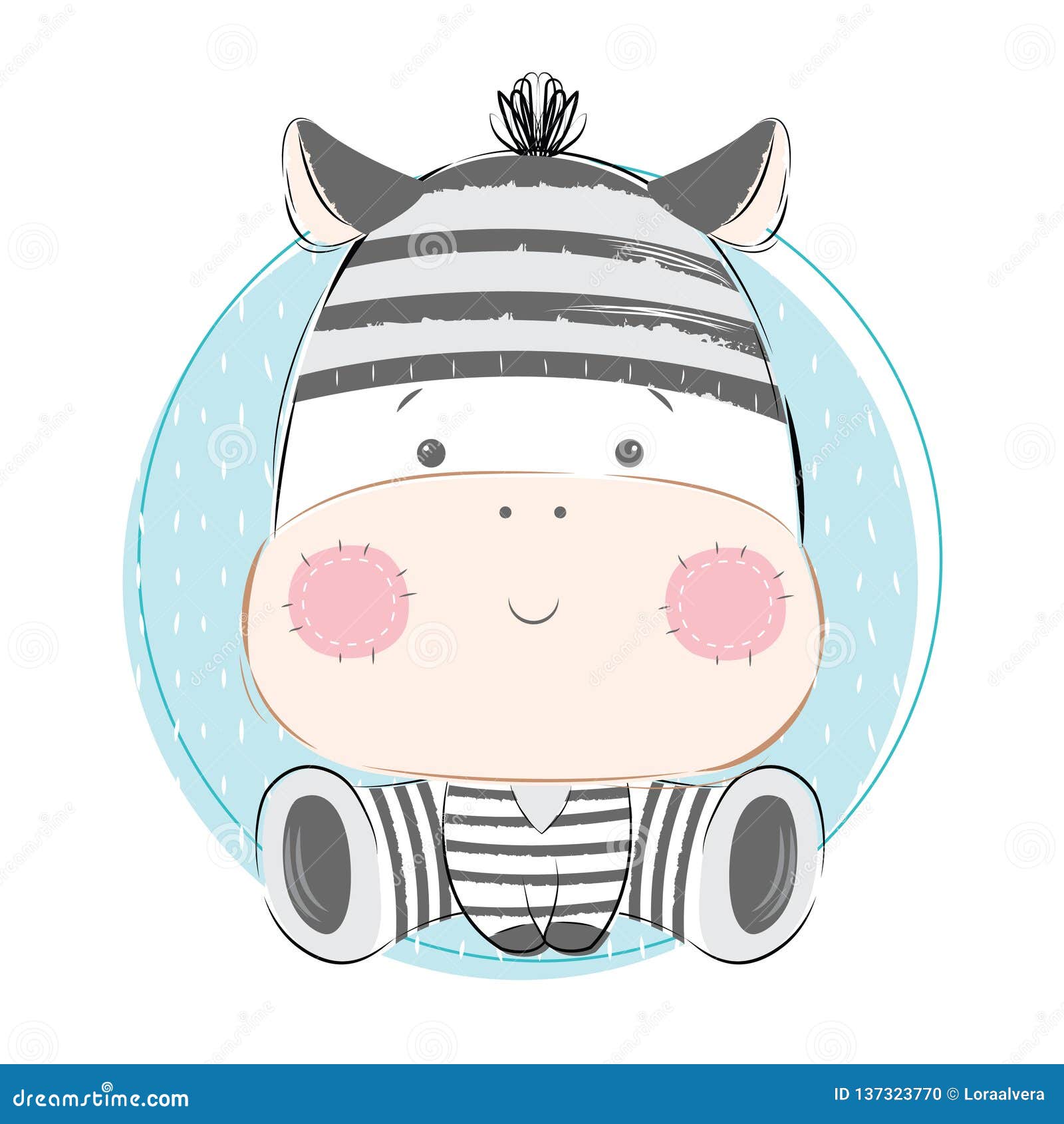 Download Cute Baby Zebra In Jail Motif Stock Vector - Illustration of sketch, child: 137323770