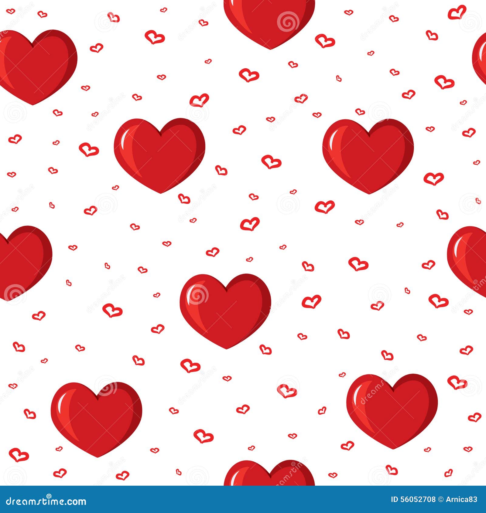 Valentine's Day Seamless Pattern, Cute Valentines Repeat Pattern