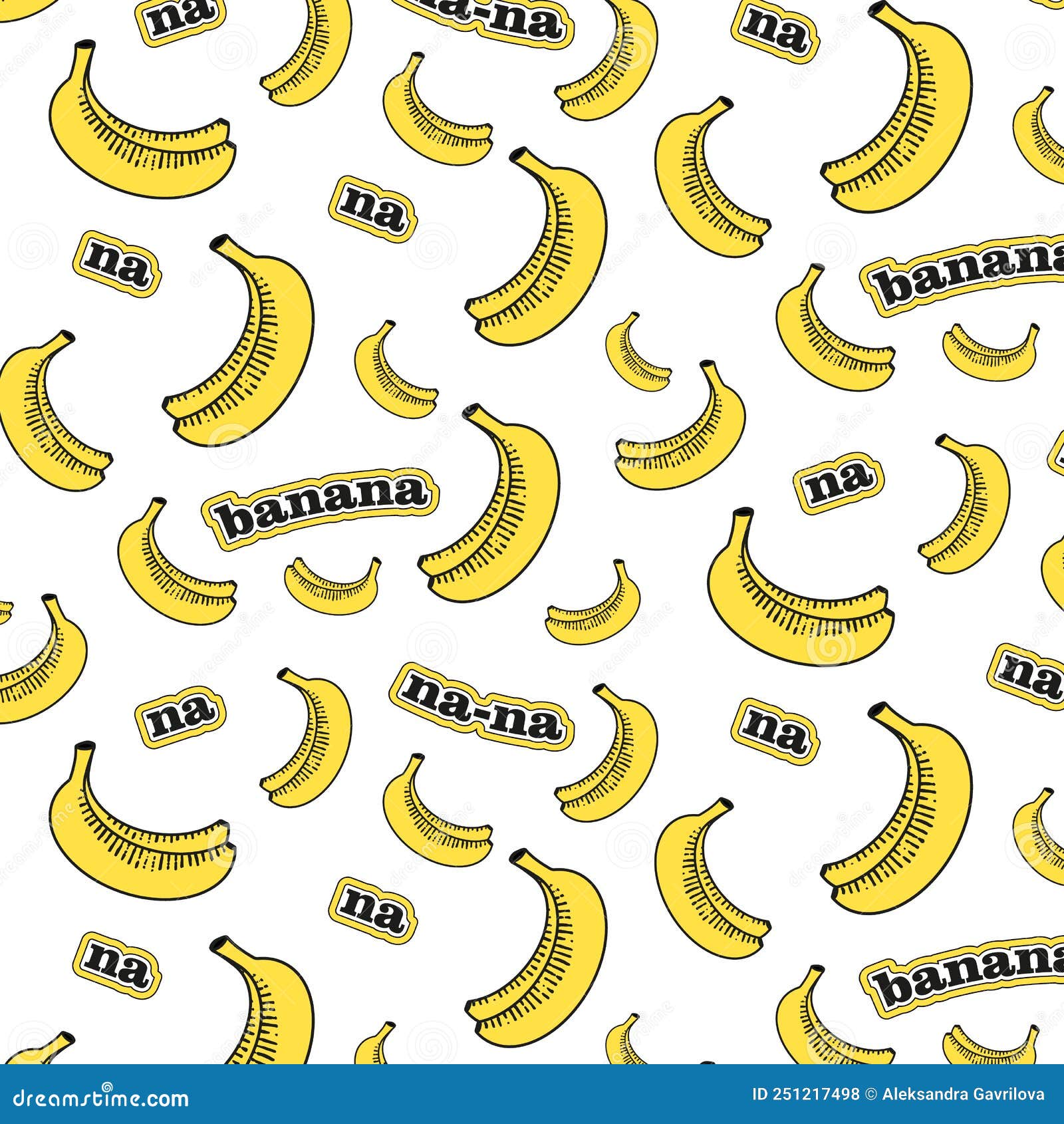 Banana Pattern Cartoon Style Graphic · Creative Fabrica