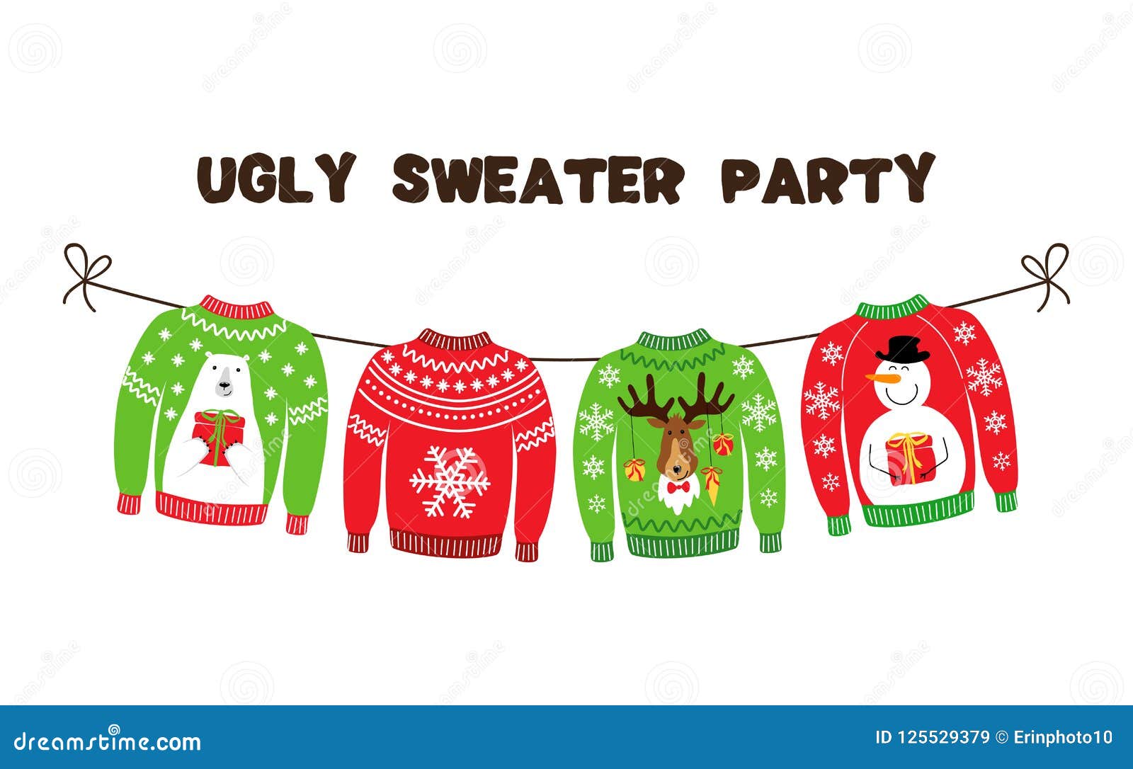 Cute Banner for Ugly Sweater Christmas Party Stock Vector ...