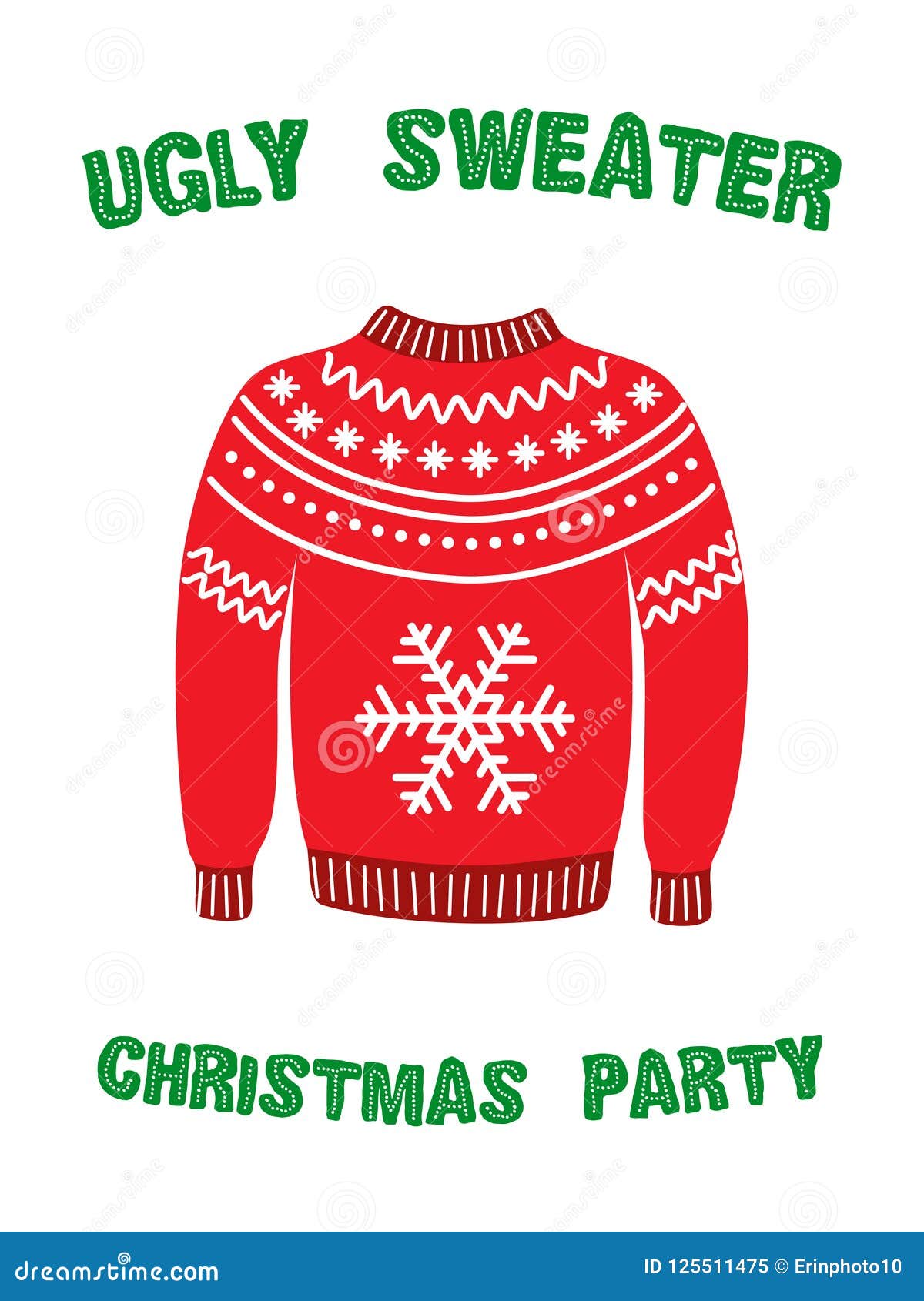 Cute Banner for Ugly Sweater Christmas Party Stock Vector ...