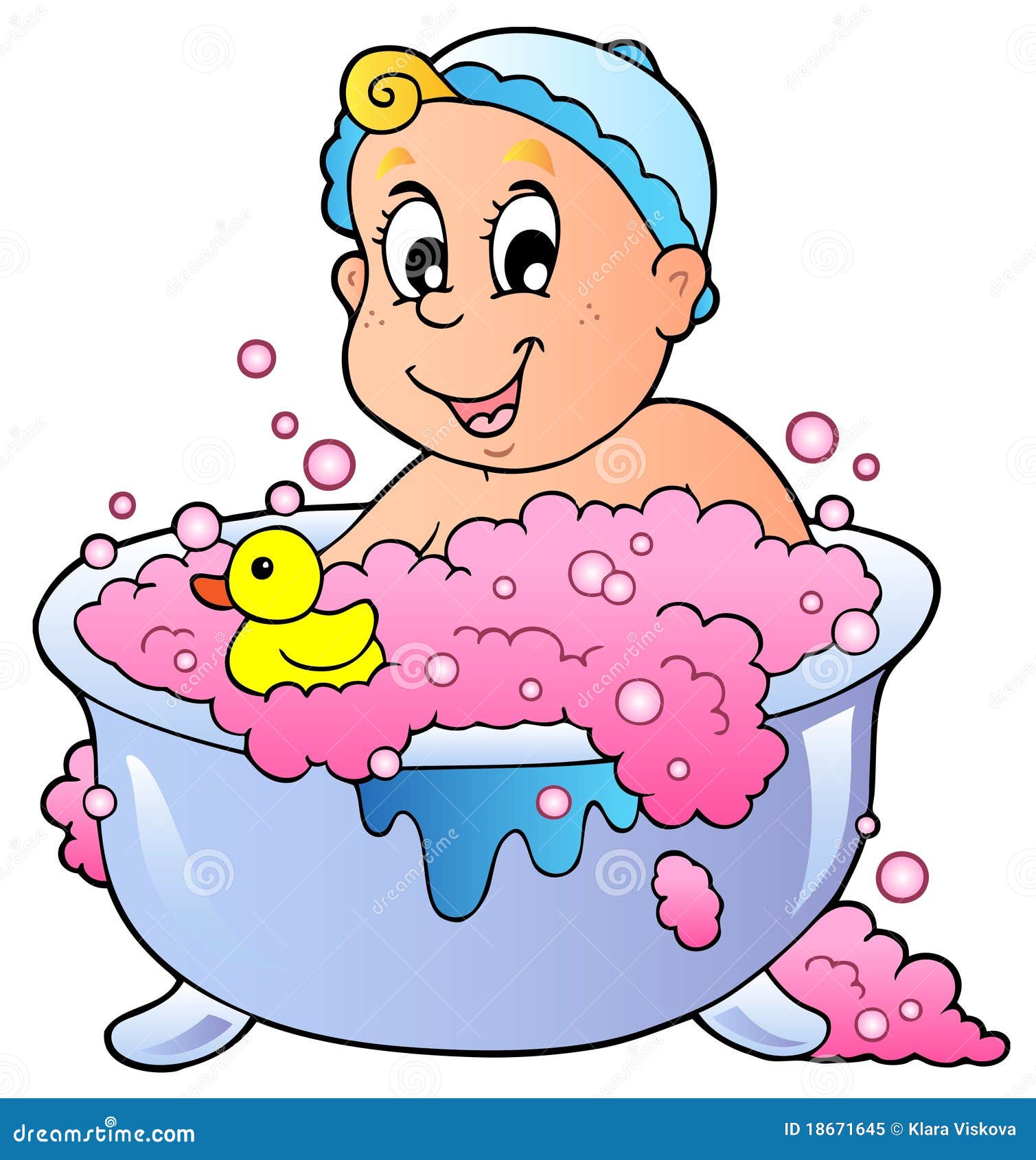 Cute bathing baby stock vector. Illustration of human 18671645