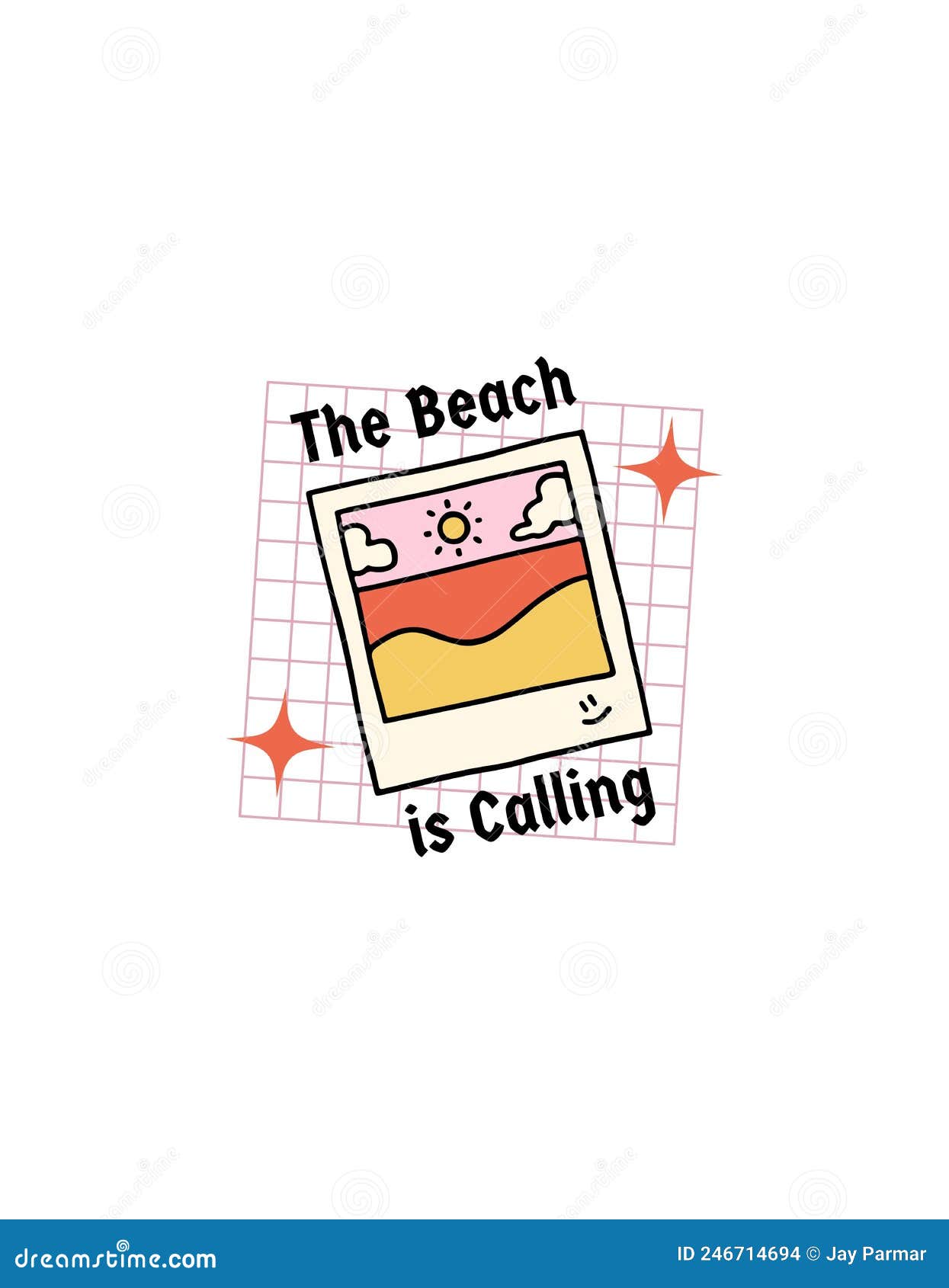 Cute Beach T-Shirt stock illustration. Illustration of font - 246714694