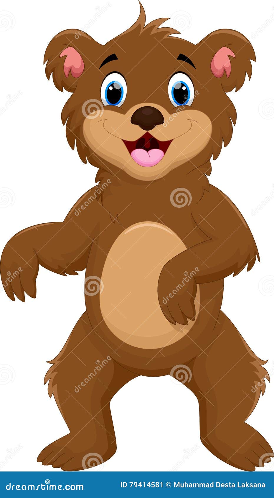 Cute bear cartoon stock illustration. Illustration of cheerful - 79414581
