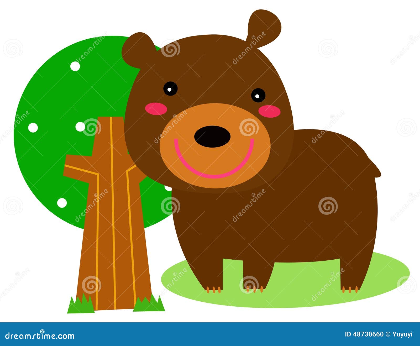 Cute bear stock vector. Illustration of natural, wild - 48730660