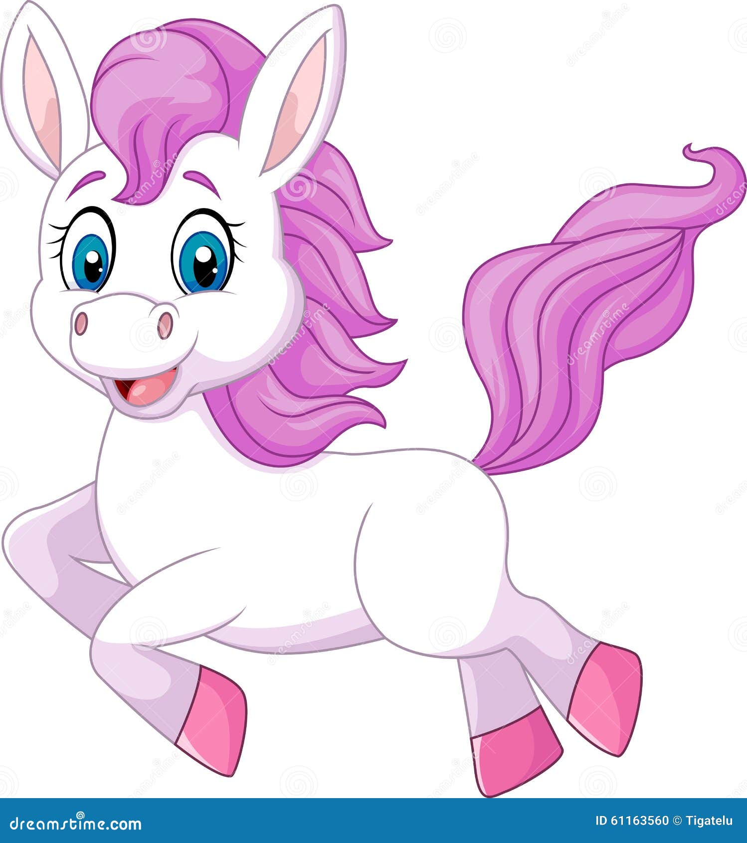 Cute Beautiful Pony Horse Running Isolated on White Background Stock Vector  - Illustration of mane, posing: 61163560