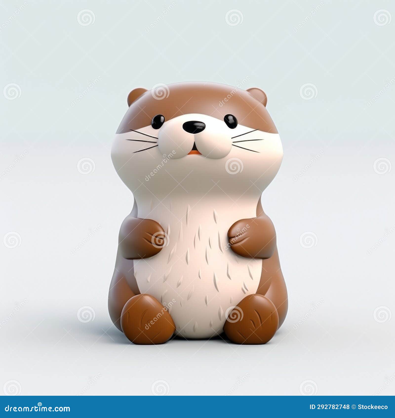 cute beaver d figure in vray tracing style - lifelike renderings