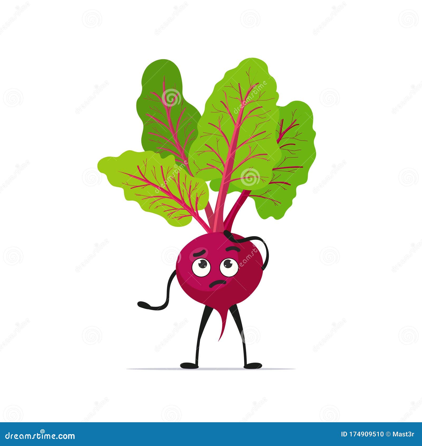 Cute Beet Character Cartoon Mascot Vegetable Healthy Food Concept