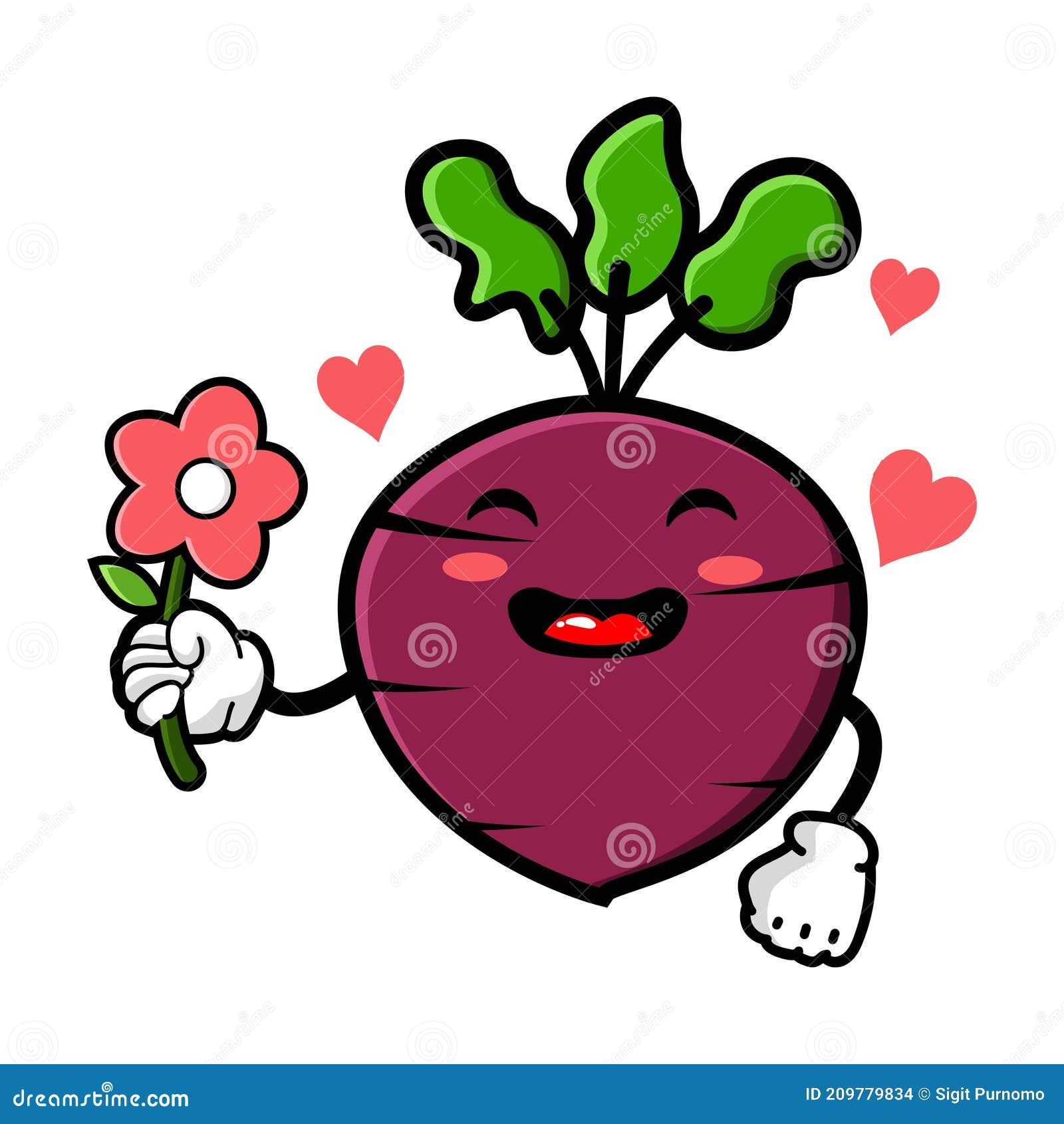 Cute Beetroot Cartoon Mascot Character Stock Vector - Illustration of body,  flower: 209779834