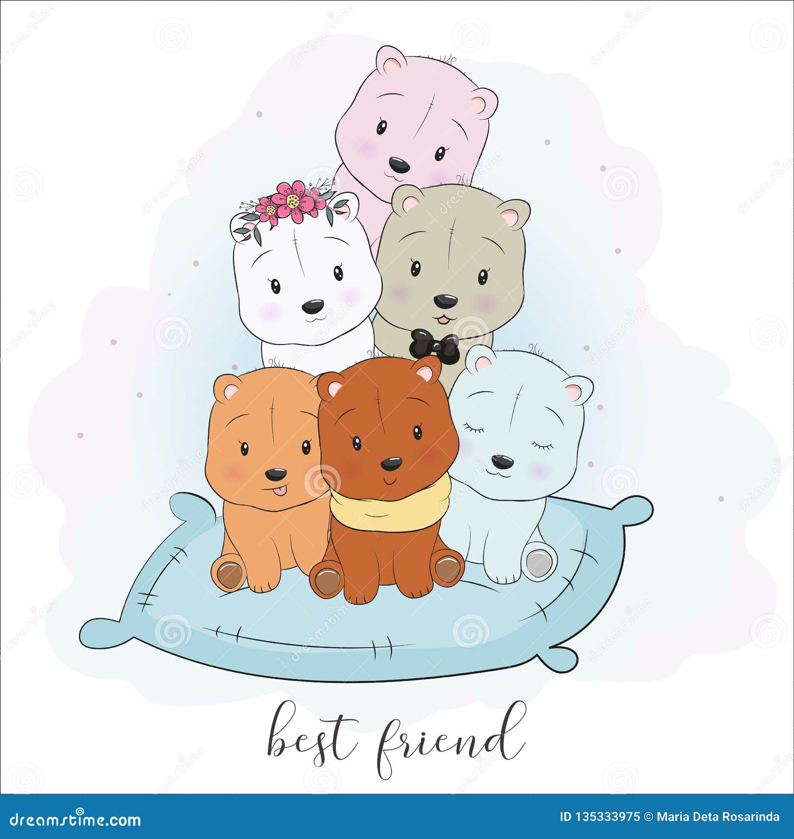 Cute Best Friend Cartoon Animals Hand Drawing Style Stock Vector - Illustration of bear, birthday: 135333975 Cute Best Friend Cartoon Animals Hand Drawing Style Stock Vector - Illustration of bear, birthday: 135333975