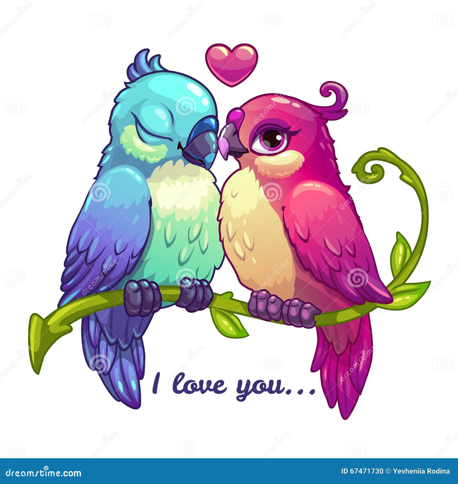 Cute birds couple in love stock vector. Illustration of beautiful ...