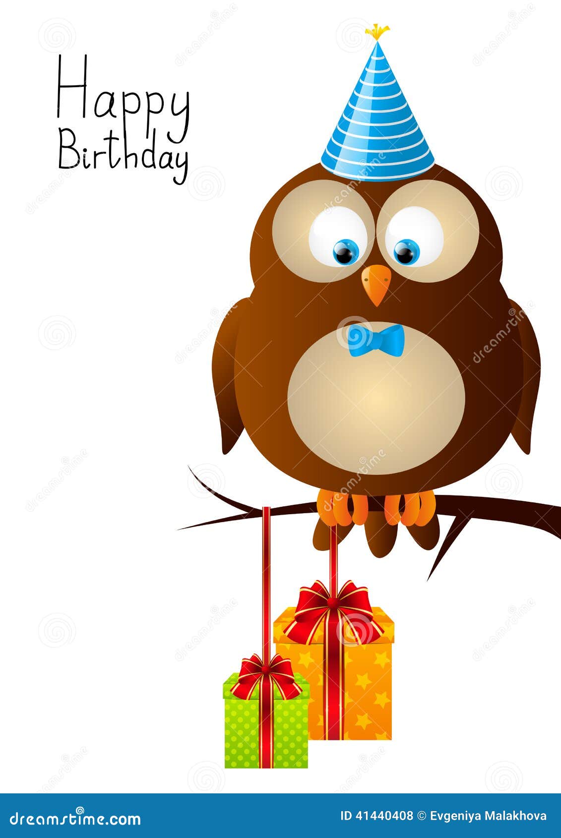 Cute Birthday owl stock vector. Illustration of party - 41440408