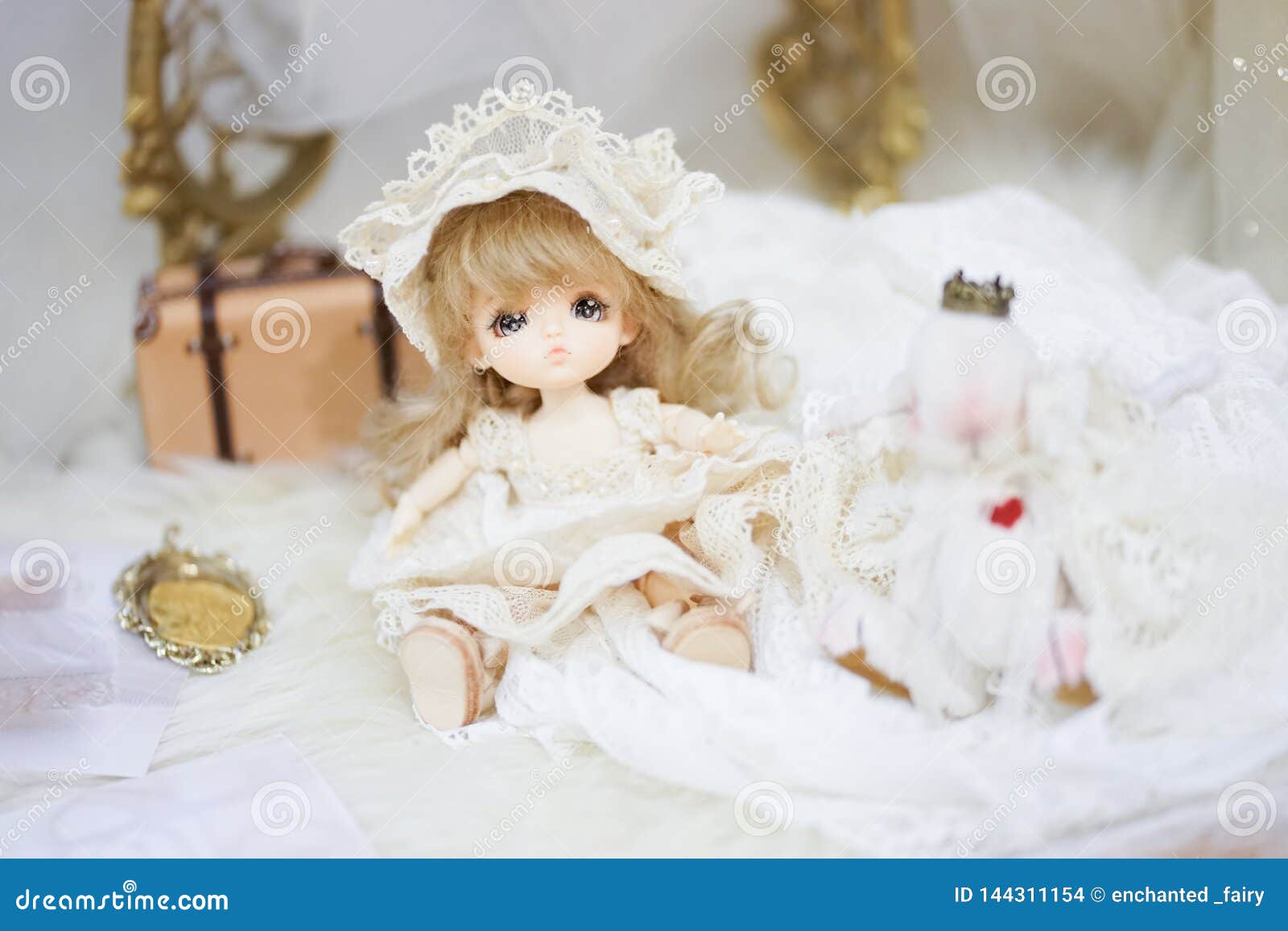 Cute BJD Doll. BJD Stands for Ball-Jointed-doll Stock Photo ...