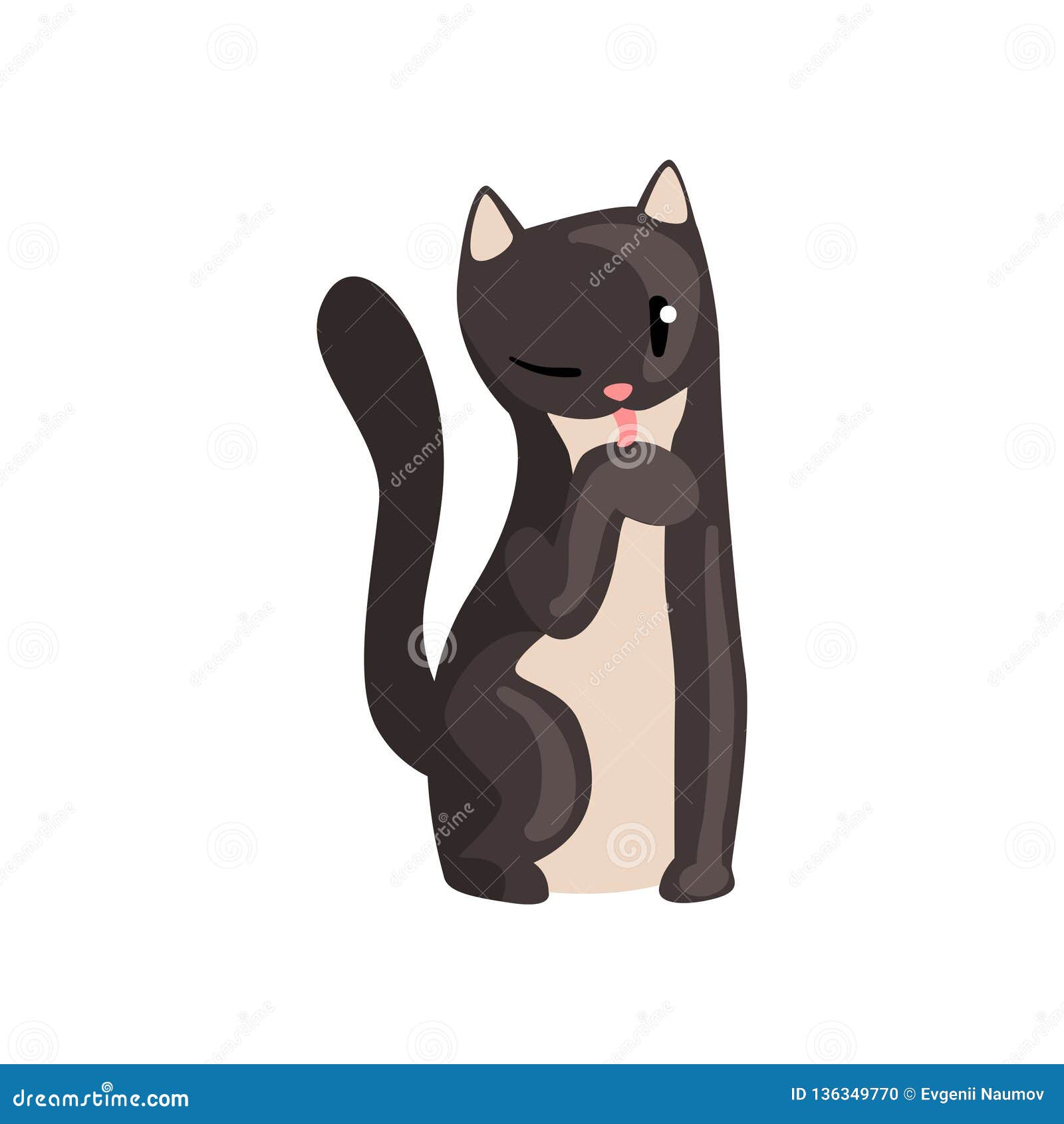 Cute Black Cat, Funny Pet Character, Furry Human Friend Vector Illustration  Stock Vector - Illustration of character, graphic: 136349770