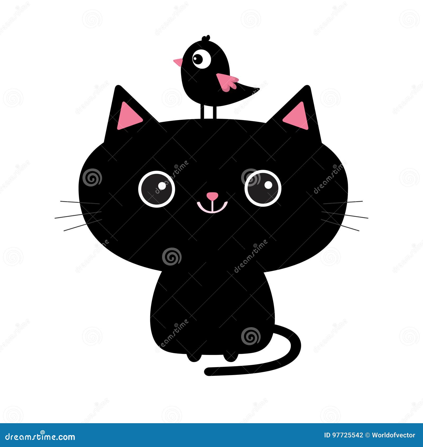 Icon Kawaii, Free Vector Cat Icon, A Lineal Icon Depicting Cartoon