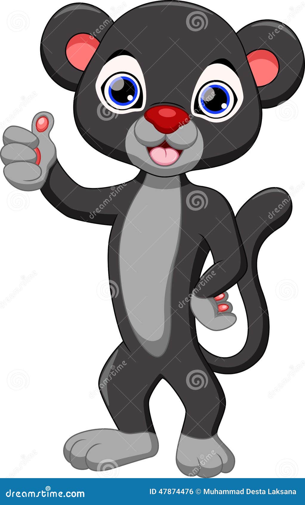 Cute black panther cartoon stock illustration. Illustration of panther