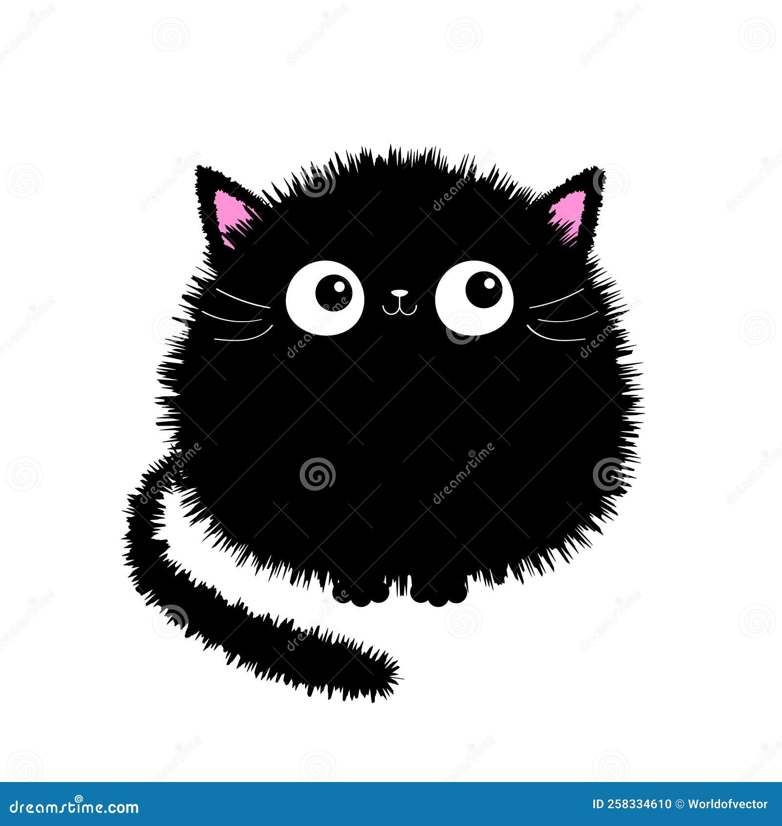 Cute sitting cat icon. Funny cartoon character. Kawaii animal