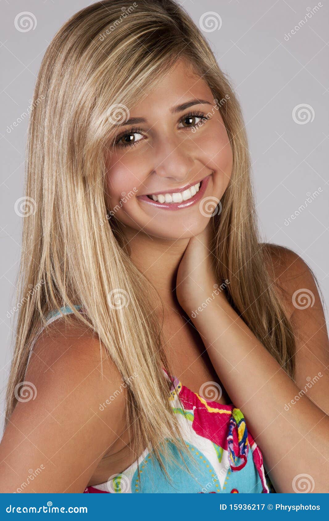 Cute Blond Teenage Girl Stock Image Image Of Gray Alon