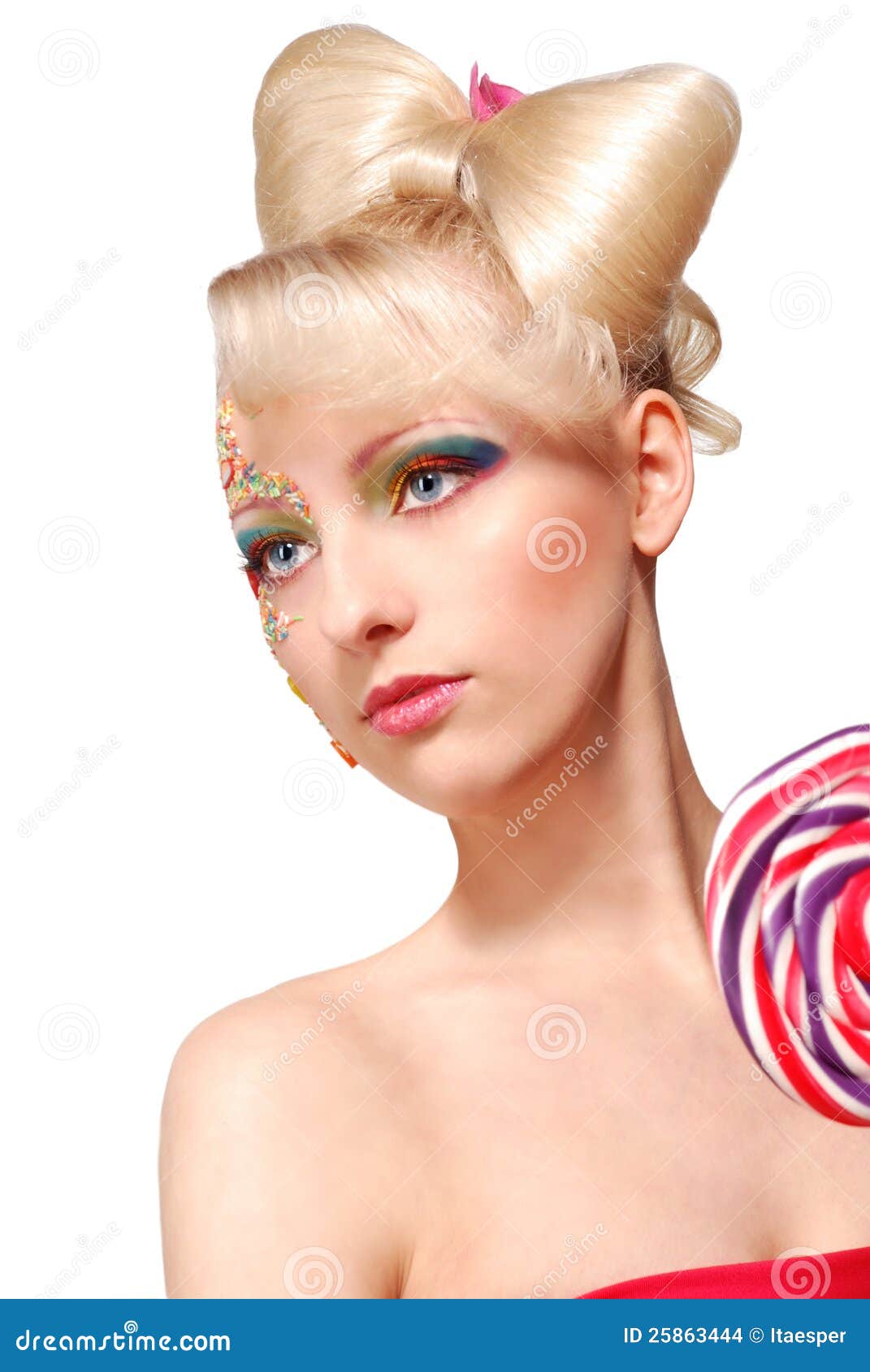 Cute Blonde Doll Style Model With Candy Stock Photo Image Of Cute