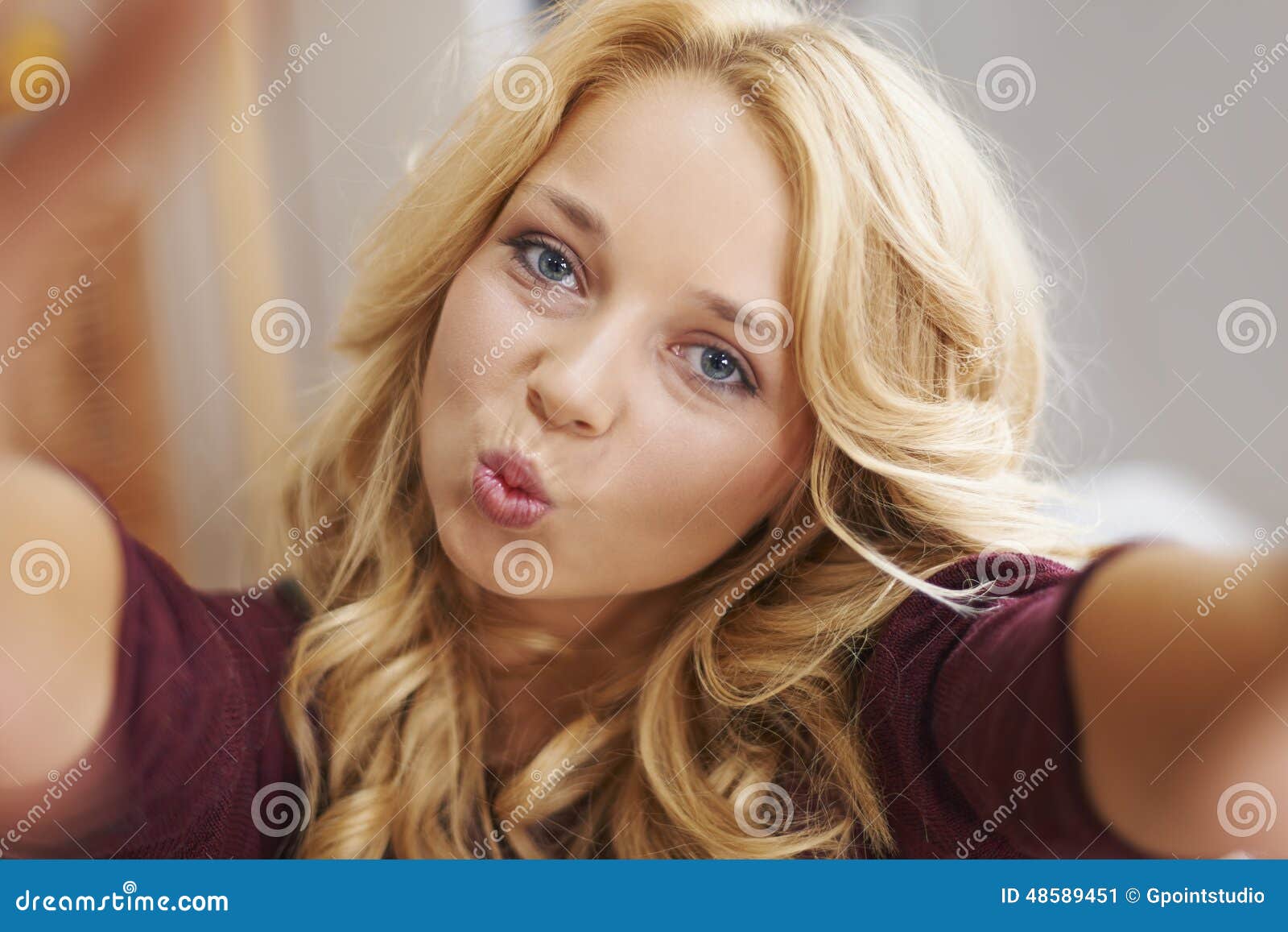 Cute Blonde Girl Stock Image Image Of Hair Funny Woman 48589451