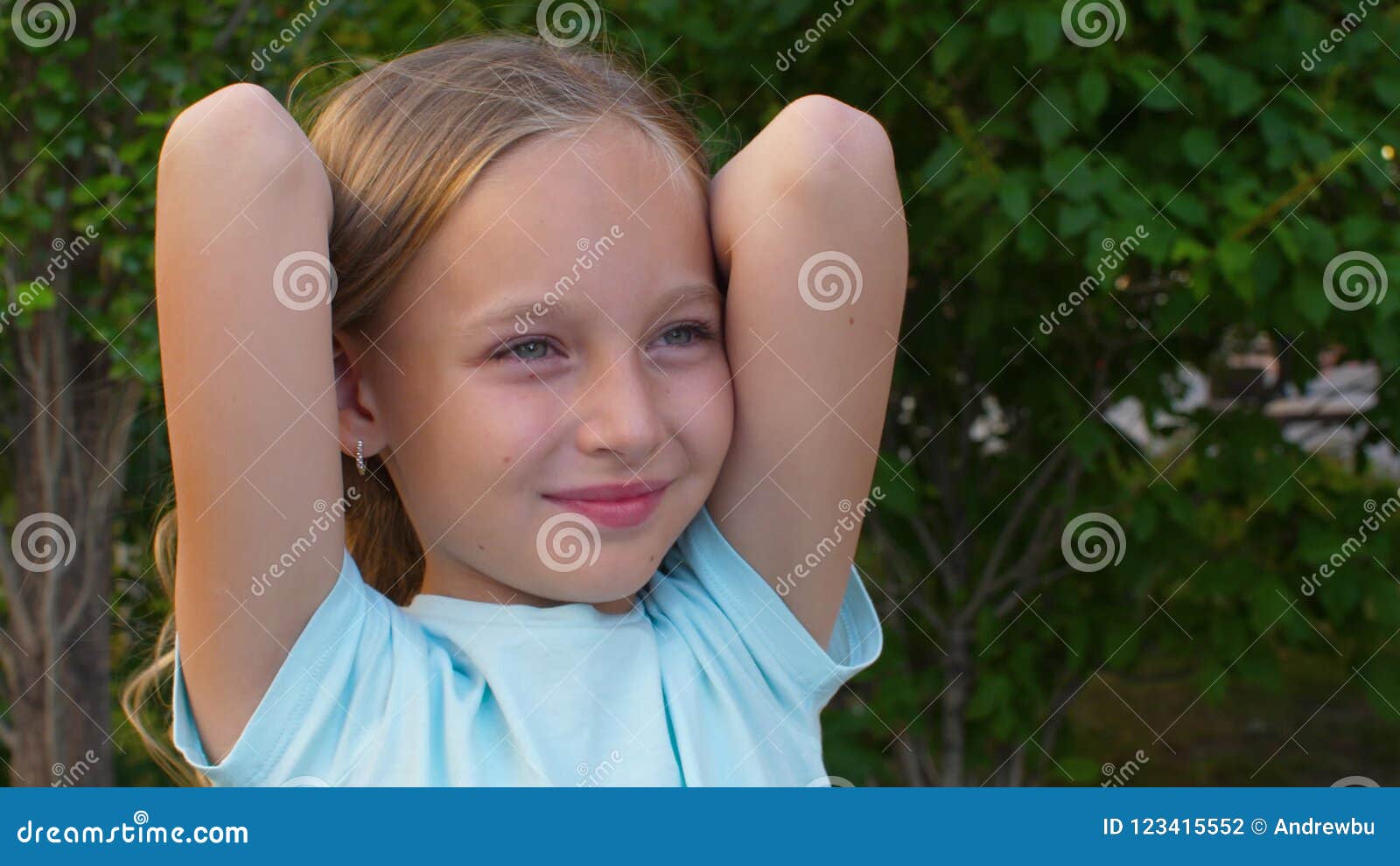 Cute Blonde Playful Young Girl Portrait Stock Footage Video Of