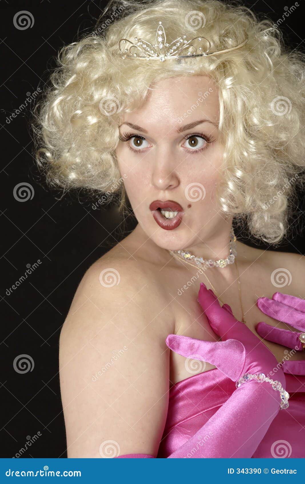 cute blonde with surprised look on her face