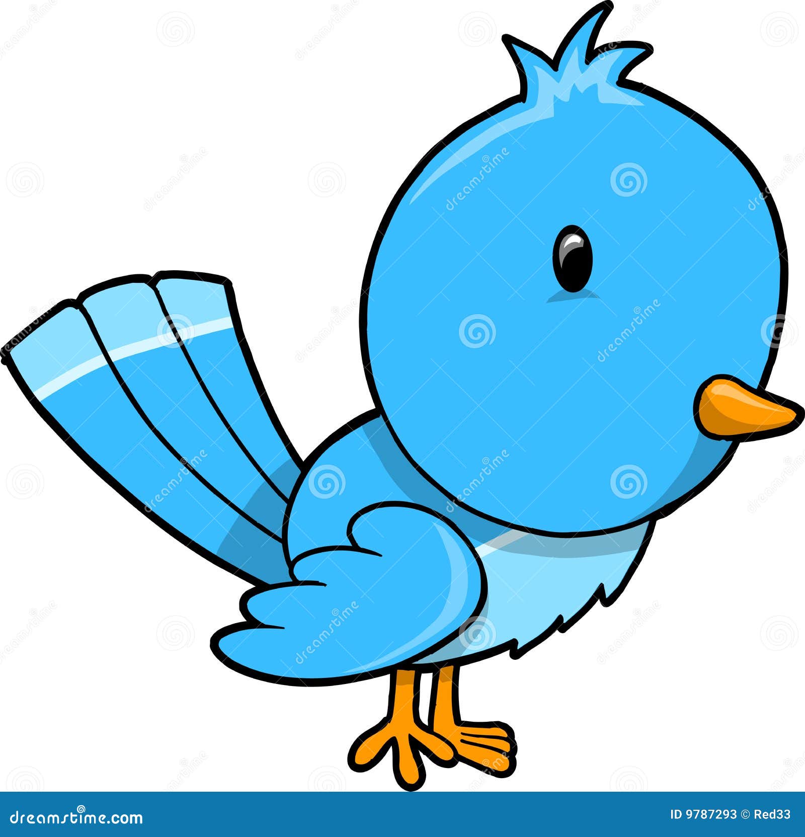 Cute Blue Bird Vector stock vector. Illustration of bird - 9787293