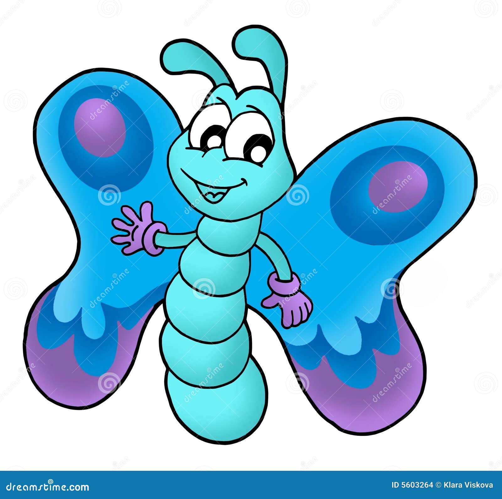Cute blue butterfly stock illustration. Illustration of ...