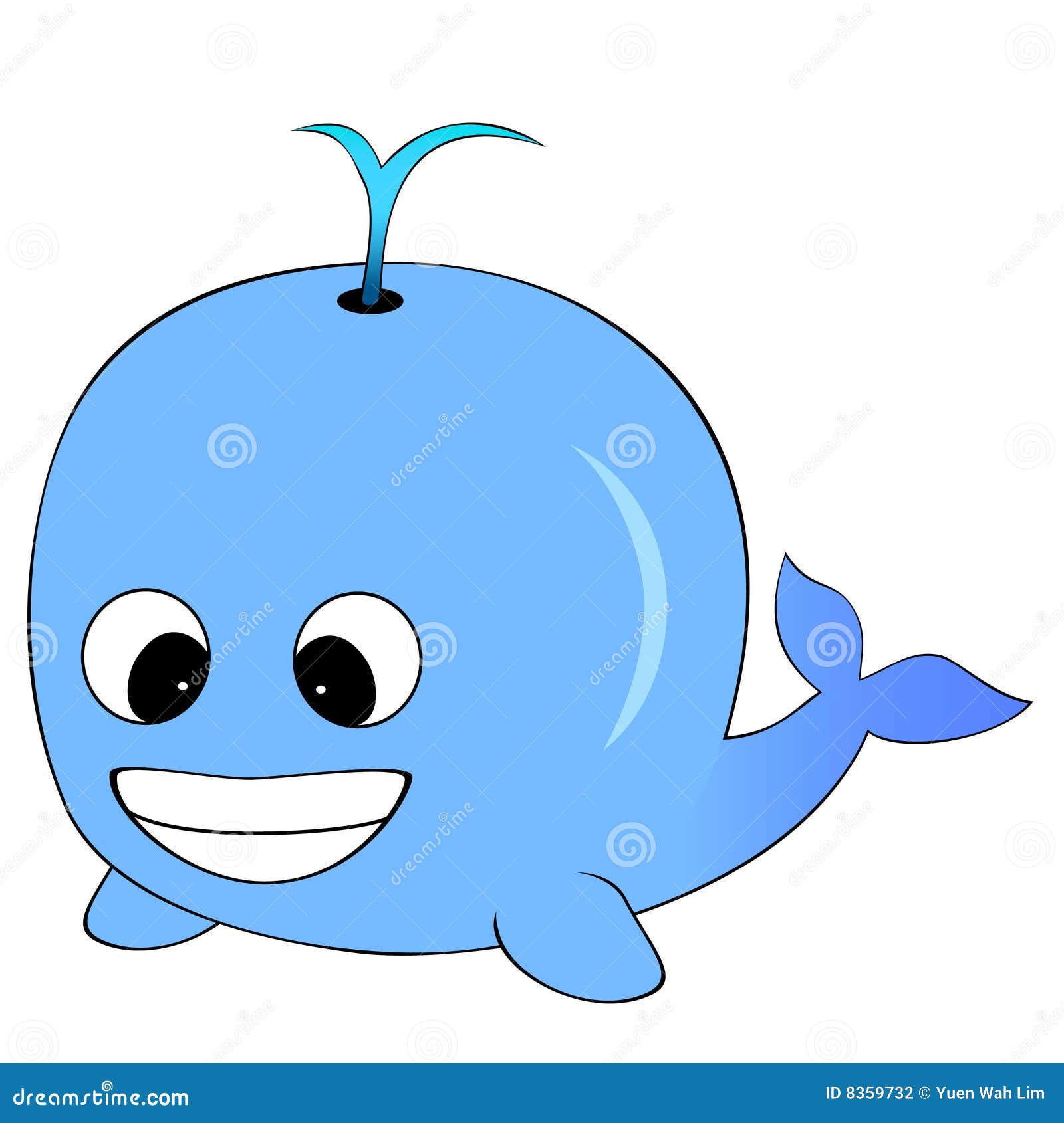 Cute Blue Cartoon Whale stock vector. Illustration of tail - 8359732