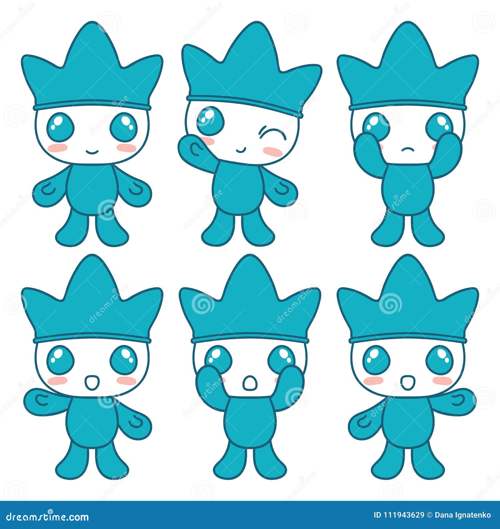 Cute Blue Character. Vector Illustration Stock Vector - Illustration of ...