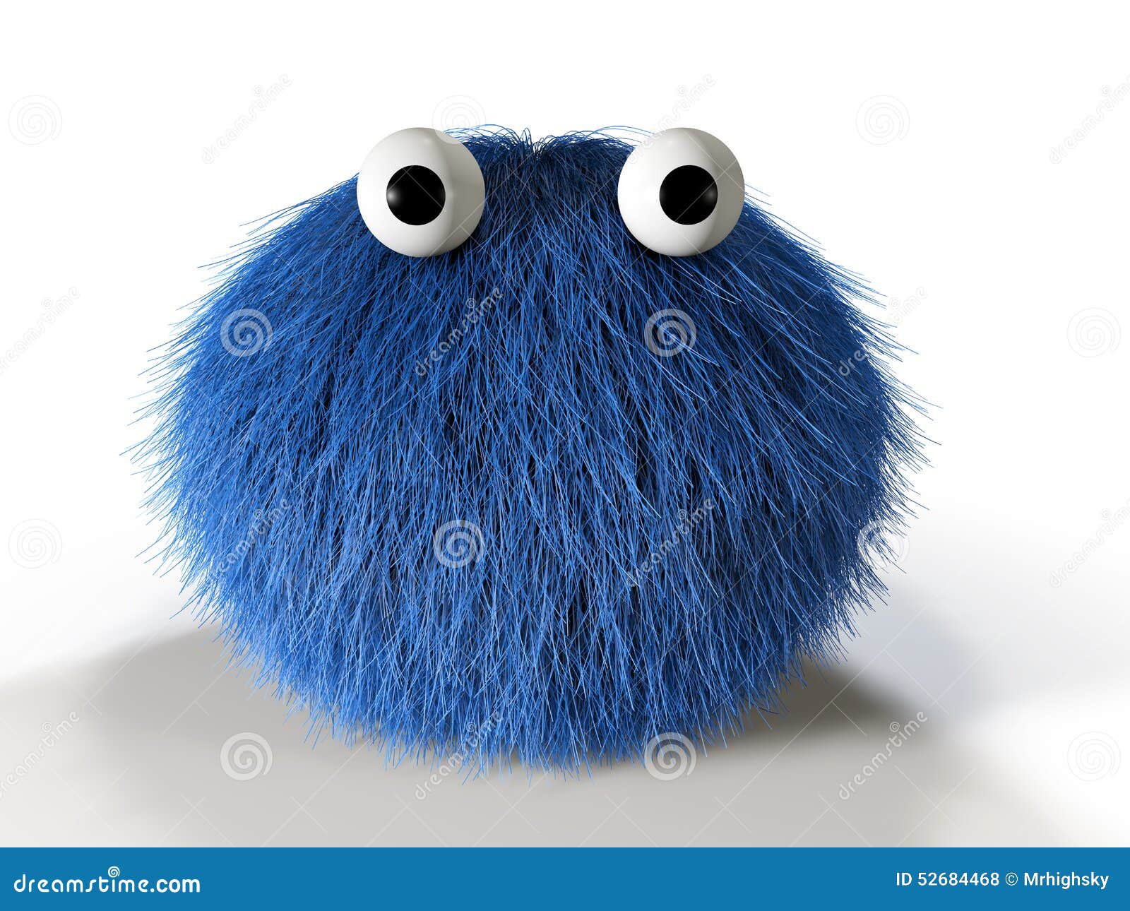 Cute blue furry monster stock illustration. Illustration of alien