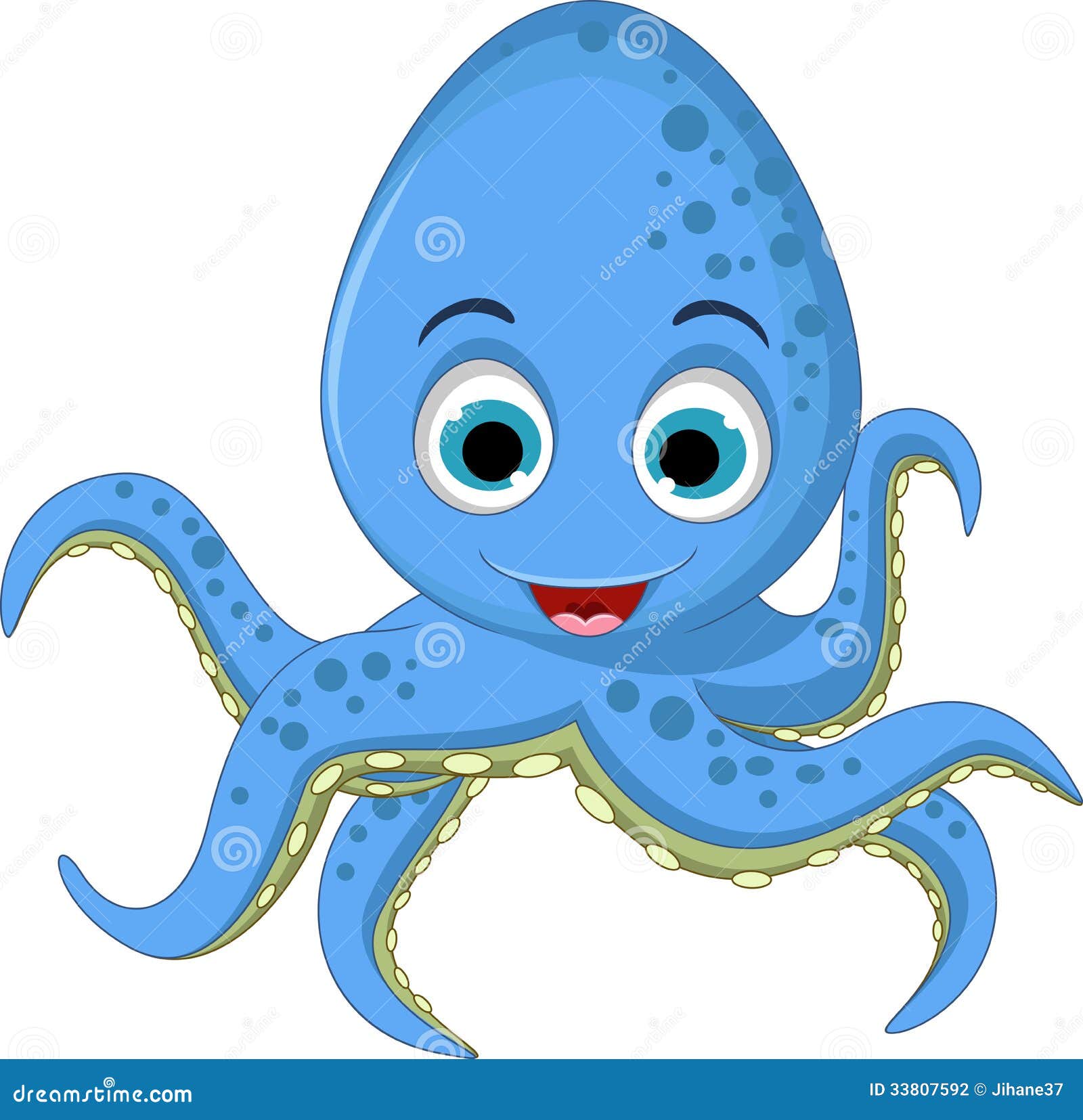 cute octopus cartoon with mustache