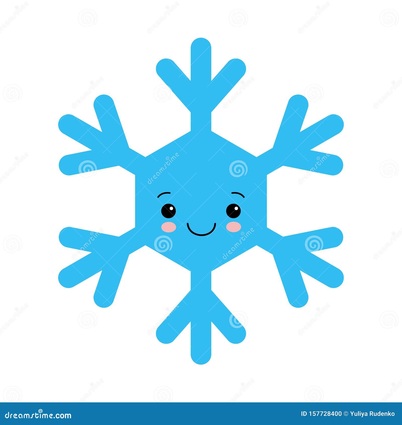 Cute Snowflake in Cartoon Style. Adorable Snow Flakes Smiley Characters.  Funny Christmas Doodles Stock Illustration - Illustration of funny,  ornament: 157728400