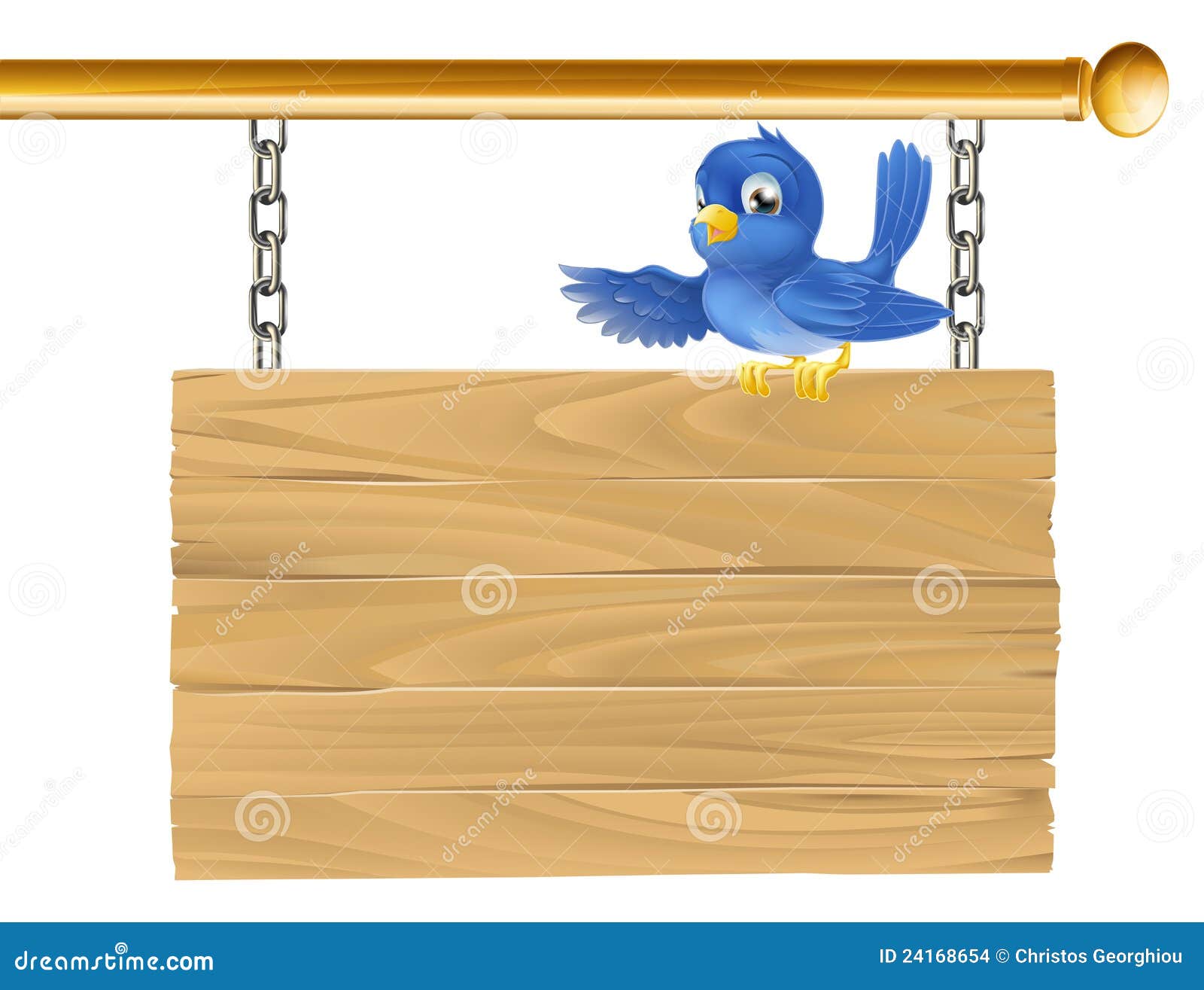 cute bluebird hanging sign